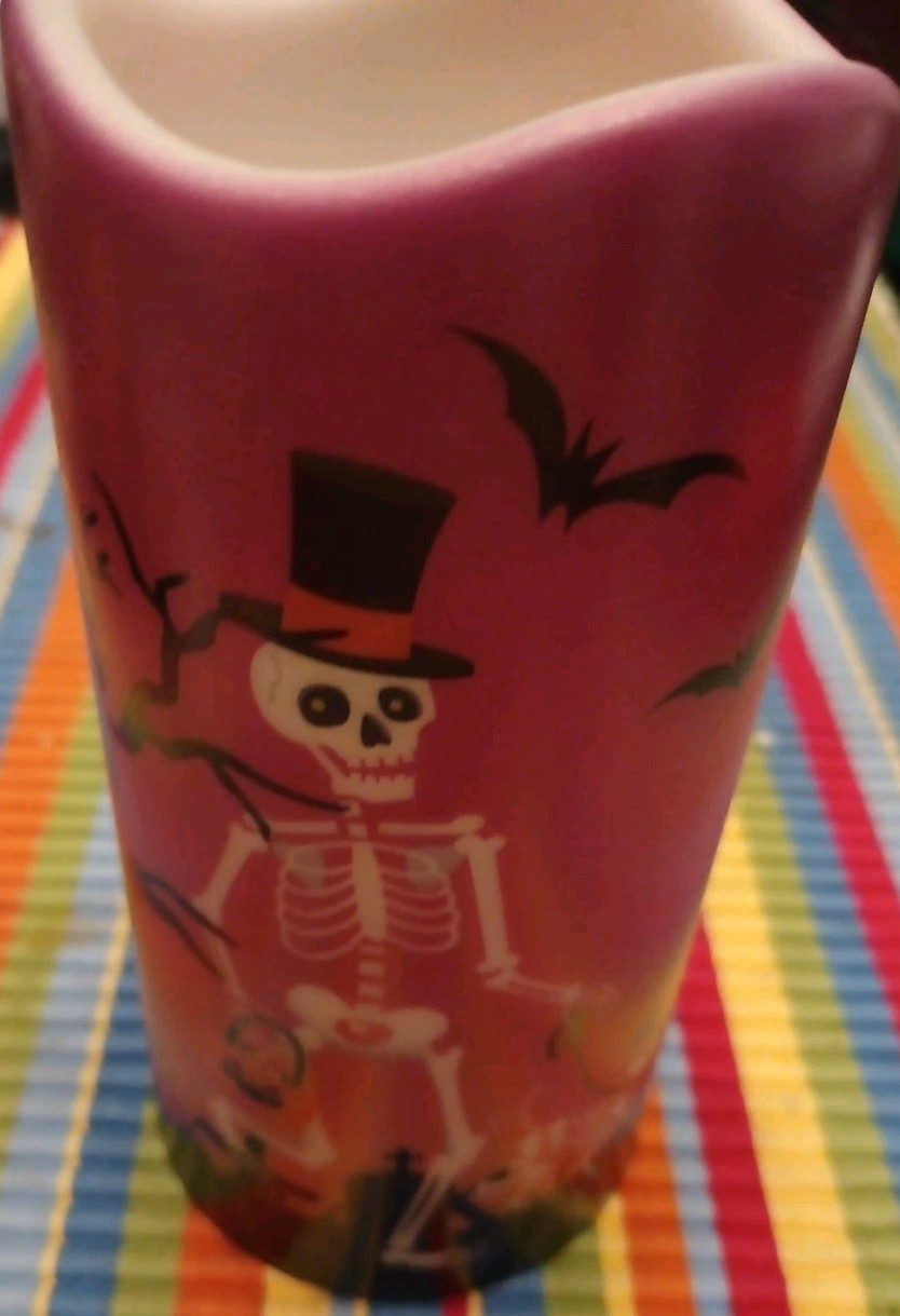 Three Pack FUN Halloween Themed Flameless Candles FRESH AAA BATTERIES INCLUDED