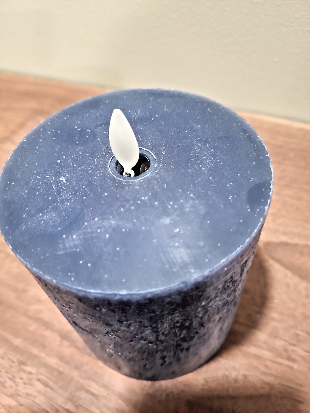 Pottery Barn Luminara Flickering Flameless Candle Navy 4 in x 4.5 in