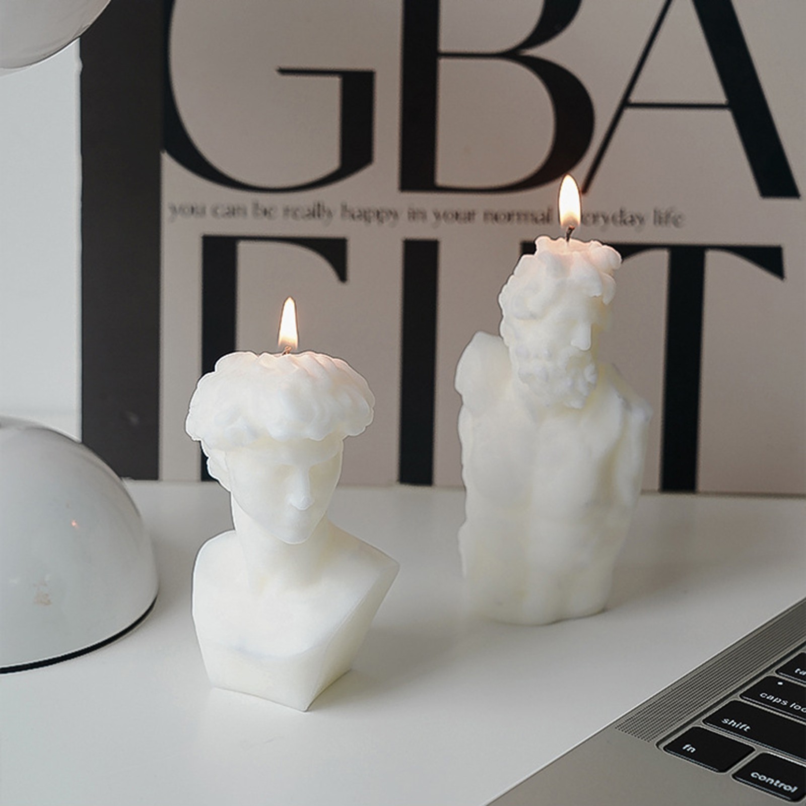 Ventray Scented Candle Davidgypsum Portrait For Home Bedroom Living Room Decor