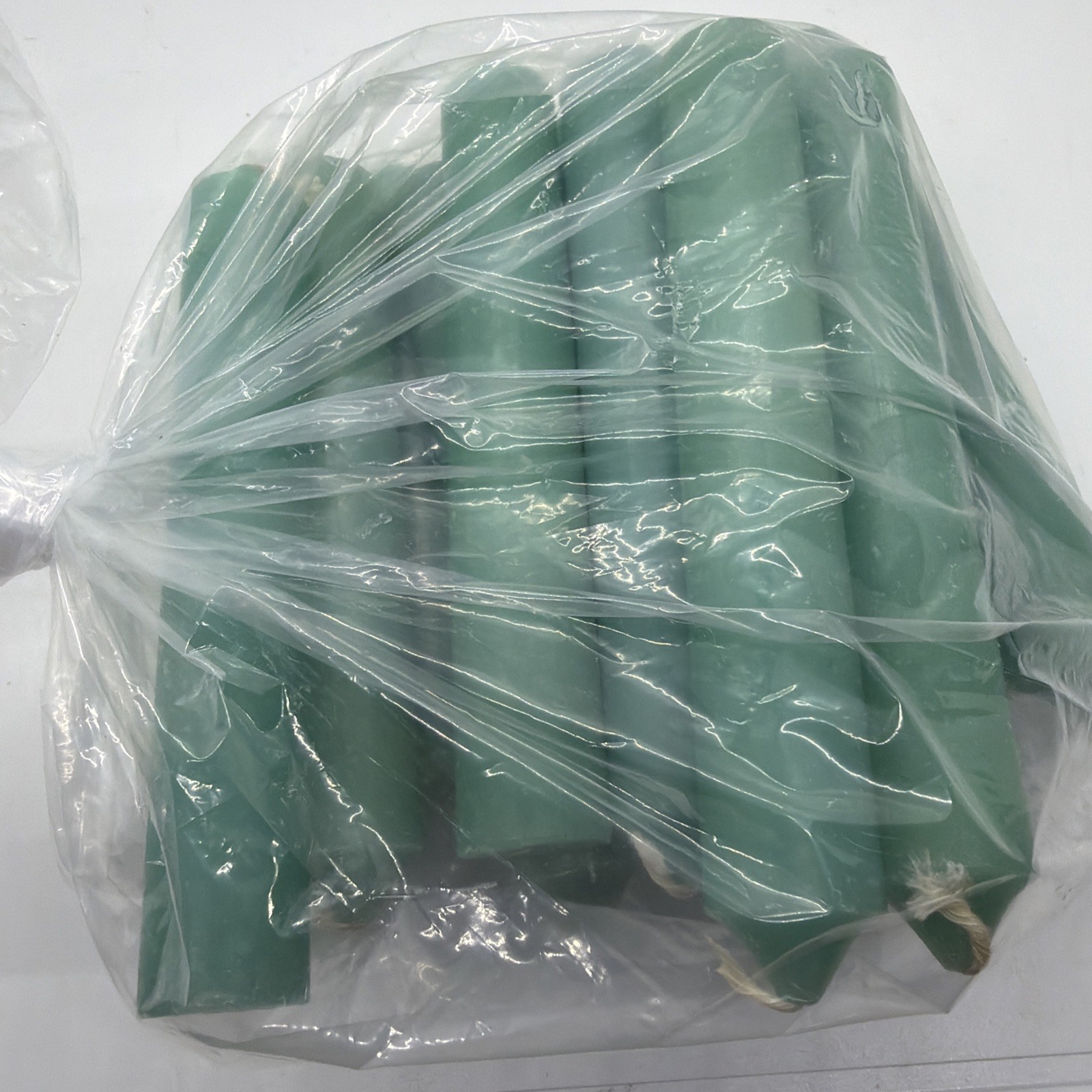 ALTAR CANDLES 1 COLOR 1 1/8″D X 5 1/2″ T IN Teal/Green SET OF 25- Great Lot!