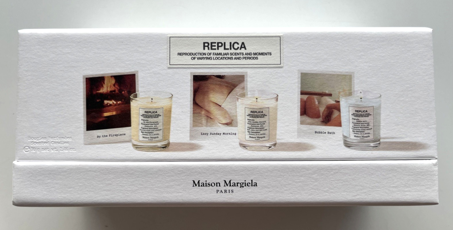 Maison Margiela Replica Candle Set By Fireplace Lazy Sunday Morning Bubble Bath