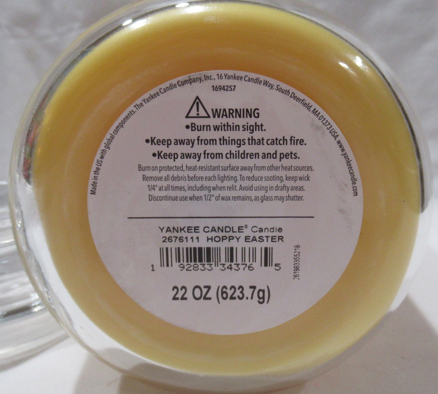 Yankee Candle Large Jar 110-150 hr 20 oz seasonal fruity HOPPY EASTER