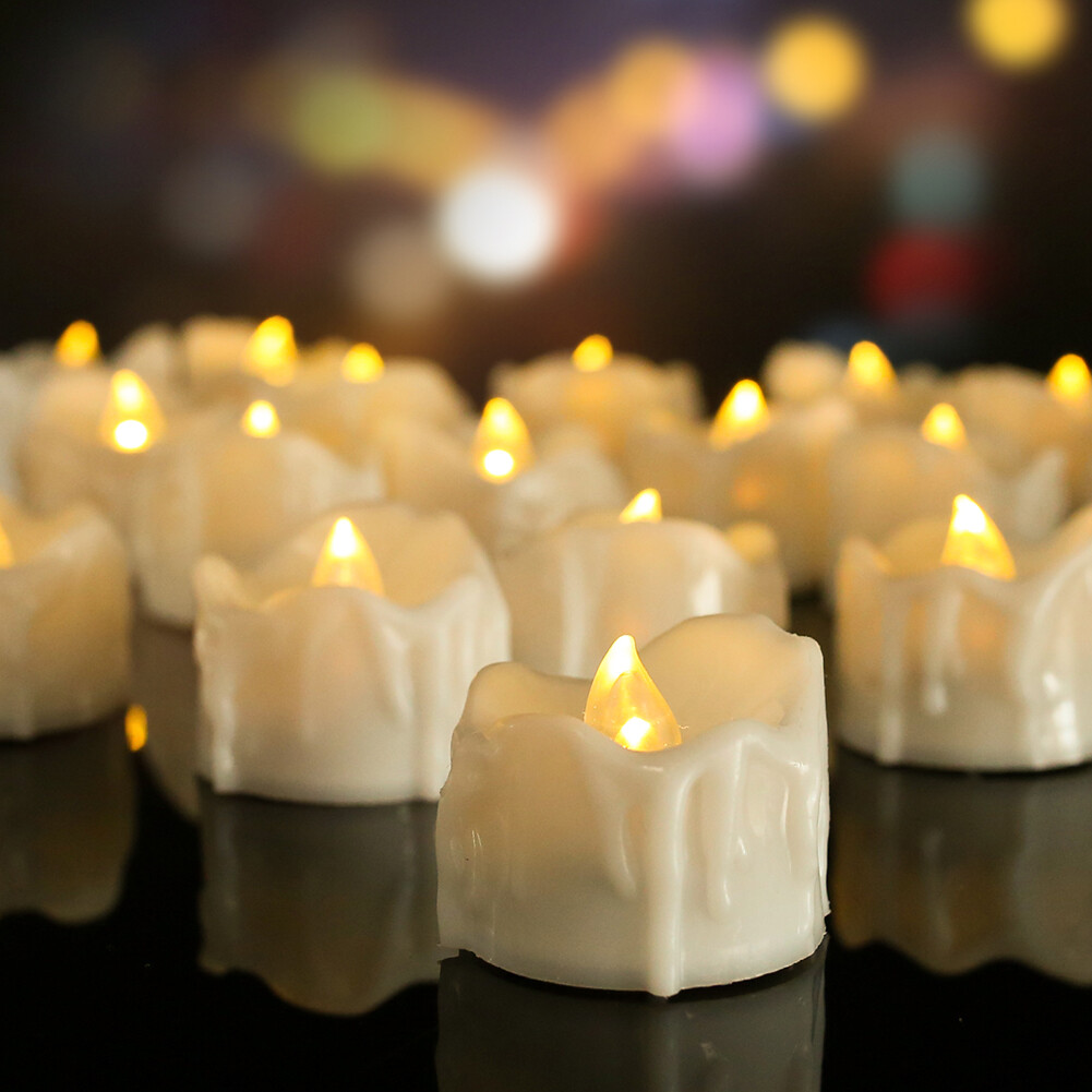 12Pcs Flameless LED Candle Tea Lights Flicker w/ Remote Control Battery Operated