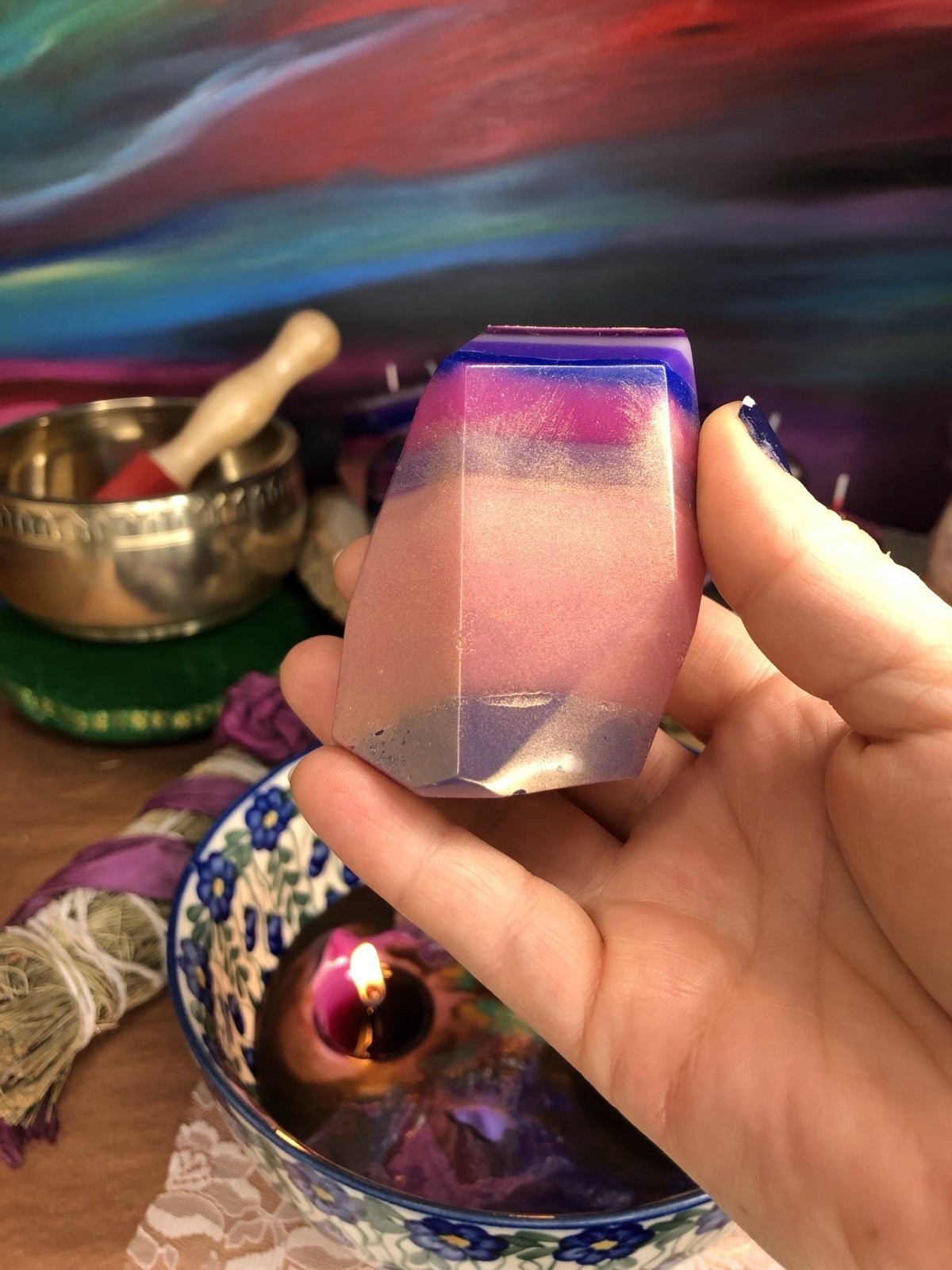 Burning Gem Candles: 3 Pack Of Crystal Candles For Home Decor, Limited Edition