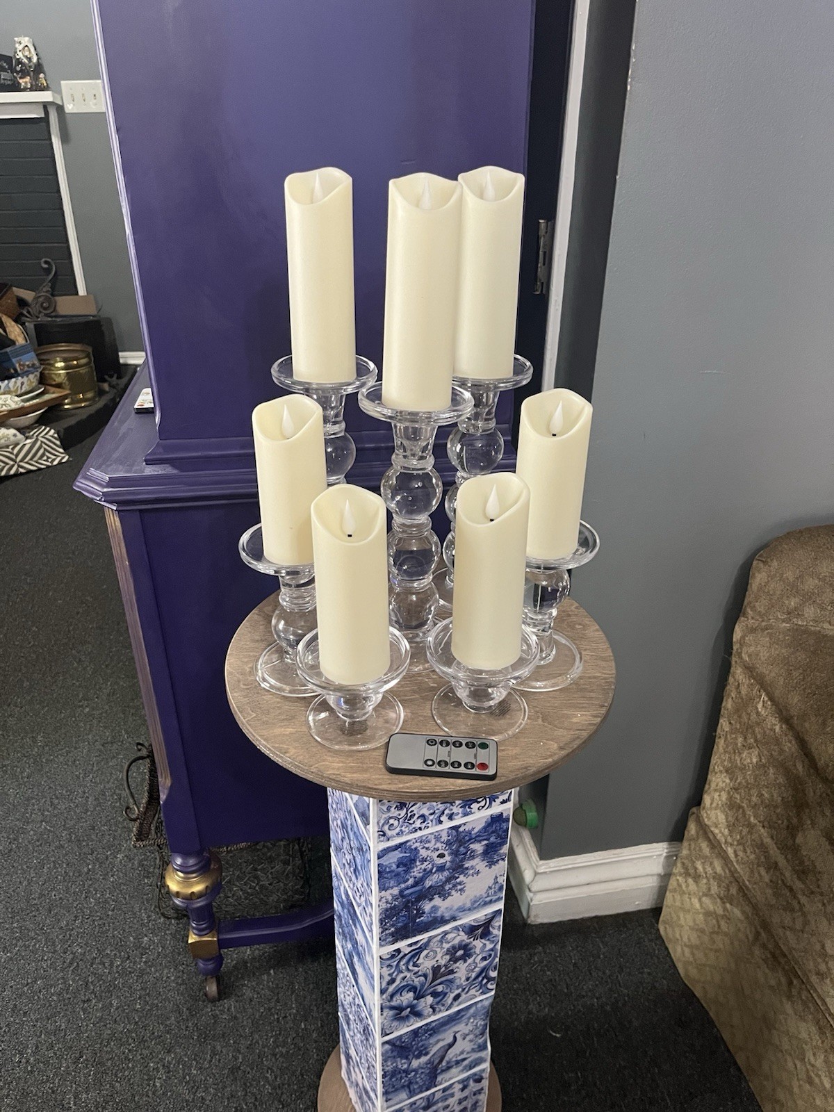 7-Pack Ivory Flameless LED Pillar Candles Battery Operated w/ Remote Indoor