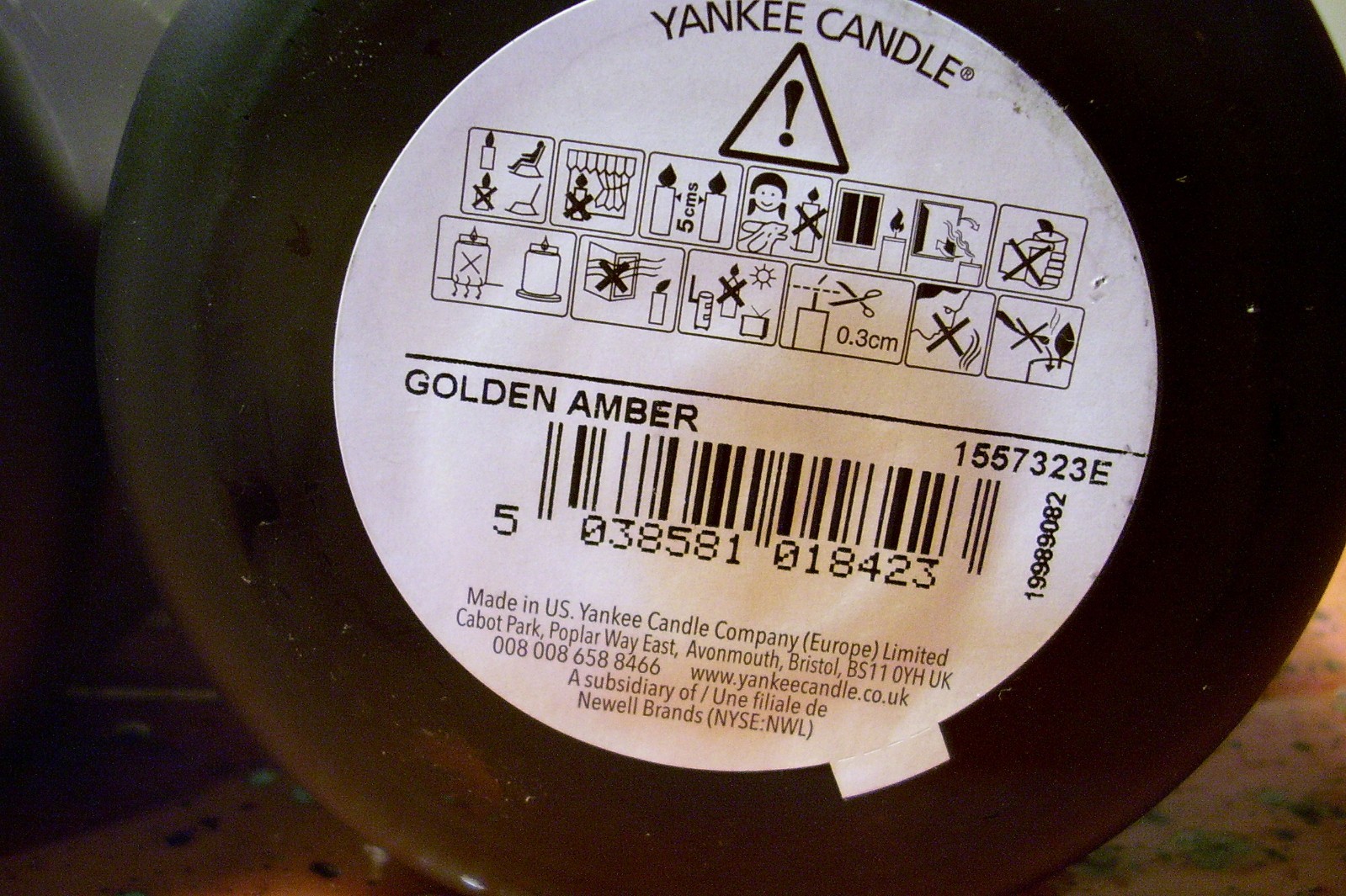 yankee candle 2-14.5oz JARS GOLDEN AMBER-BLACK JARS-RED ETCHING-REMOVABLE LABEL