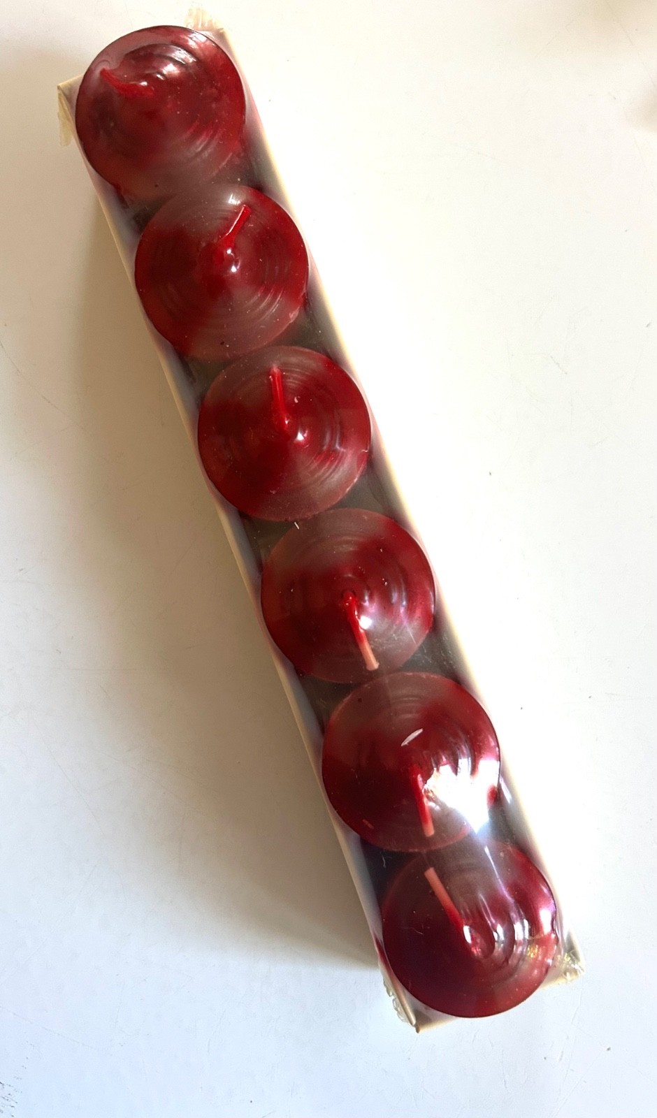 Vintage PIER 1 Votive Candles Set/6 CRANBERRY BALSAM Red USA Sealed NEW NOS