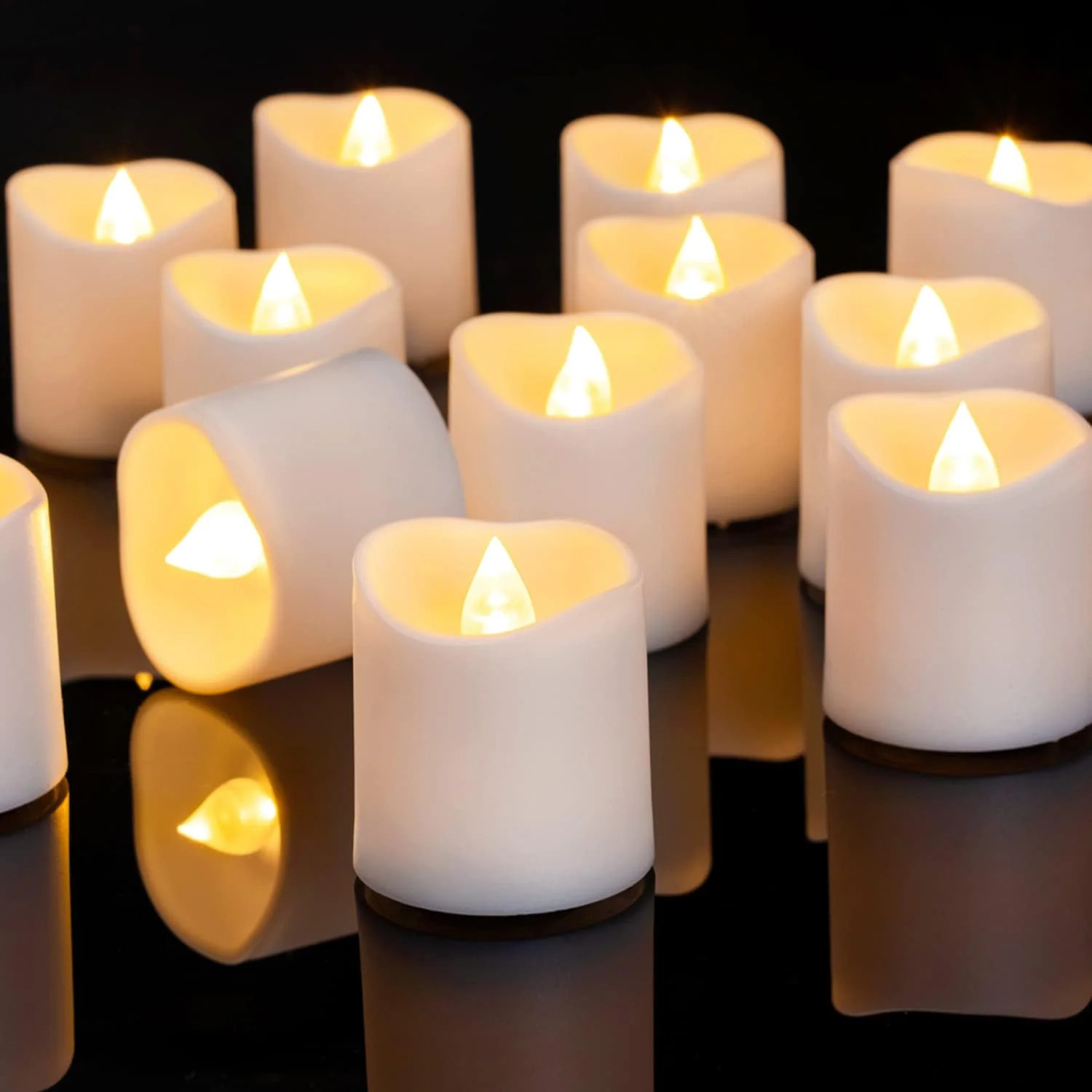 Homemory 24Pack Flameless LED Votive Candles, 200+Hour Lasting Electric Fake Can
