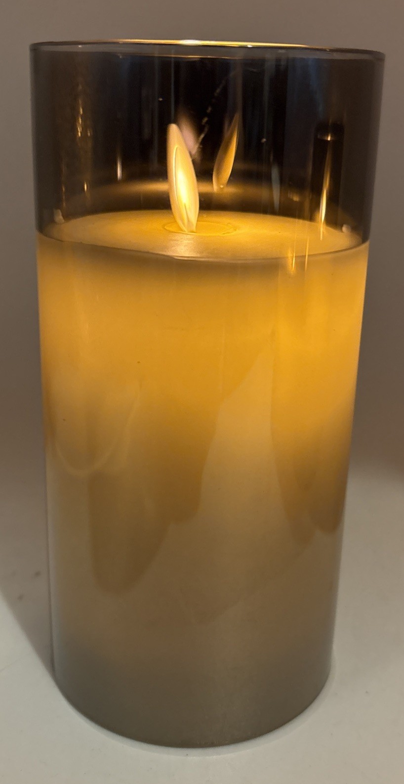 LED Candles with Remote Flickering Glass 3PCS