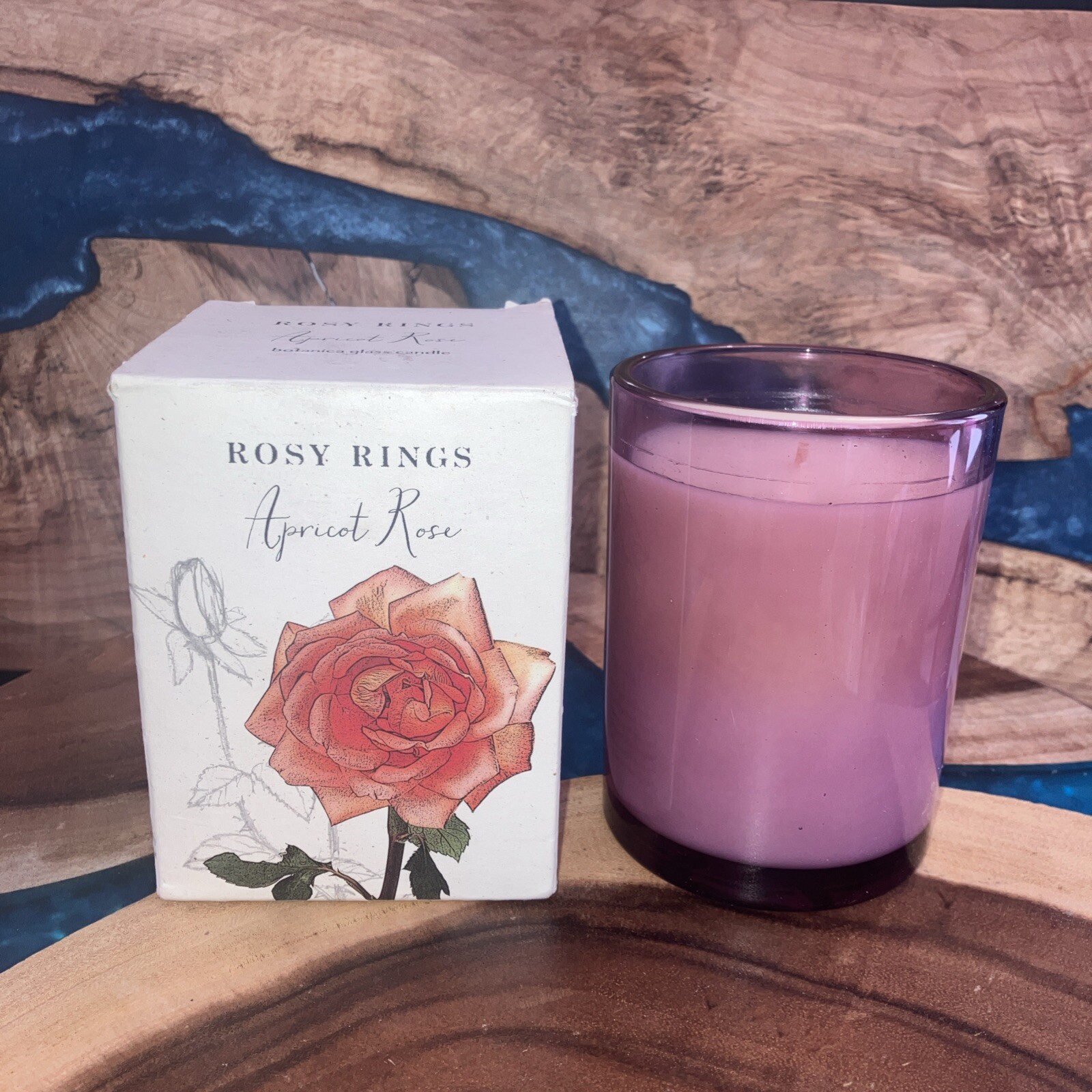Rosy Rings ( Apricot Rose ) Botanica Glass Candle 17 Oz 85 Hours New.