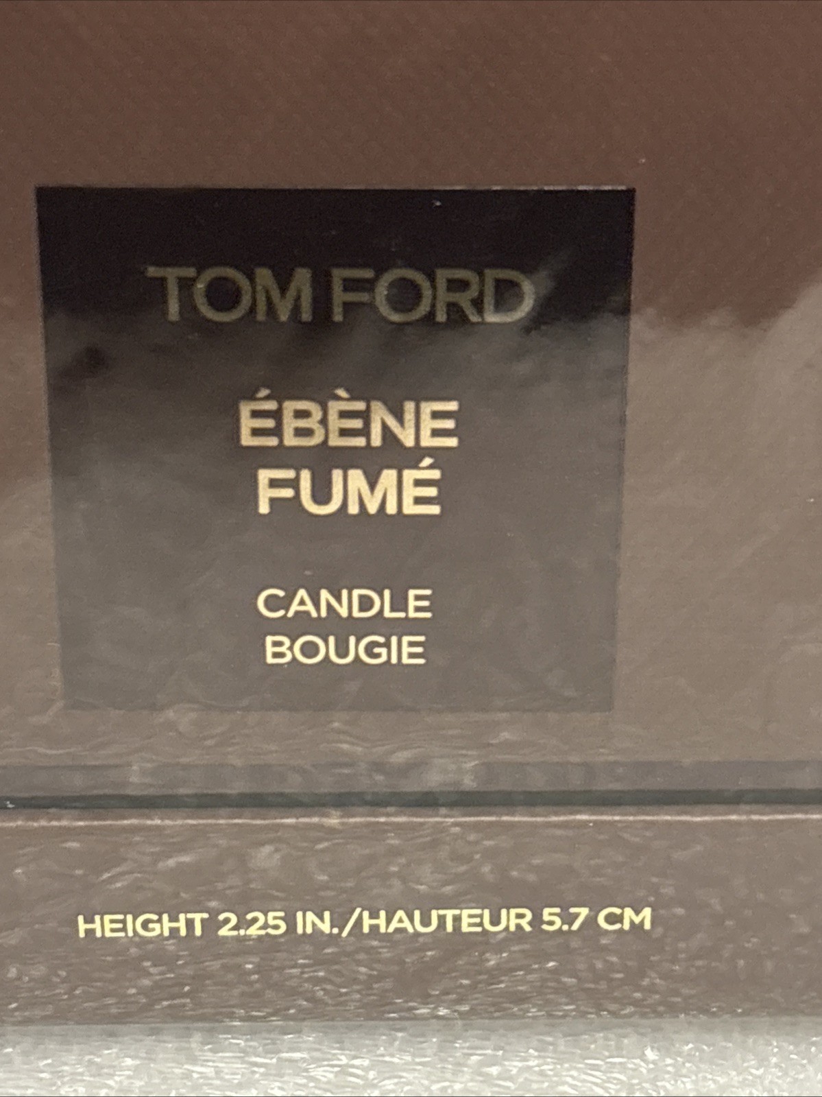 Tom Ford Ebene Fume Candle Bougie Height 2.25 In / 5.7 cm New, Sealed