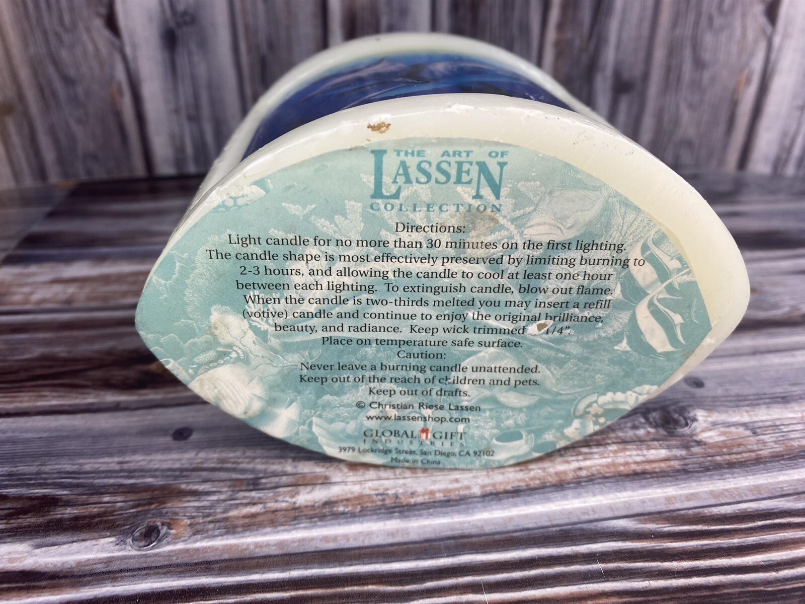 Vintage The Art Of Lassen Collection Glowing Art Candle Christian Riese – Unlit