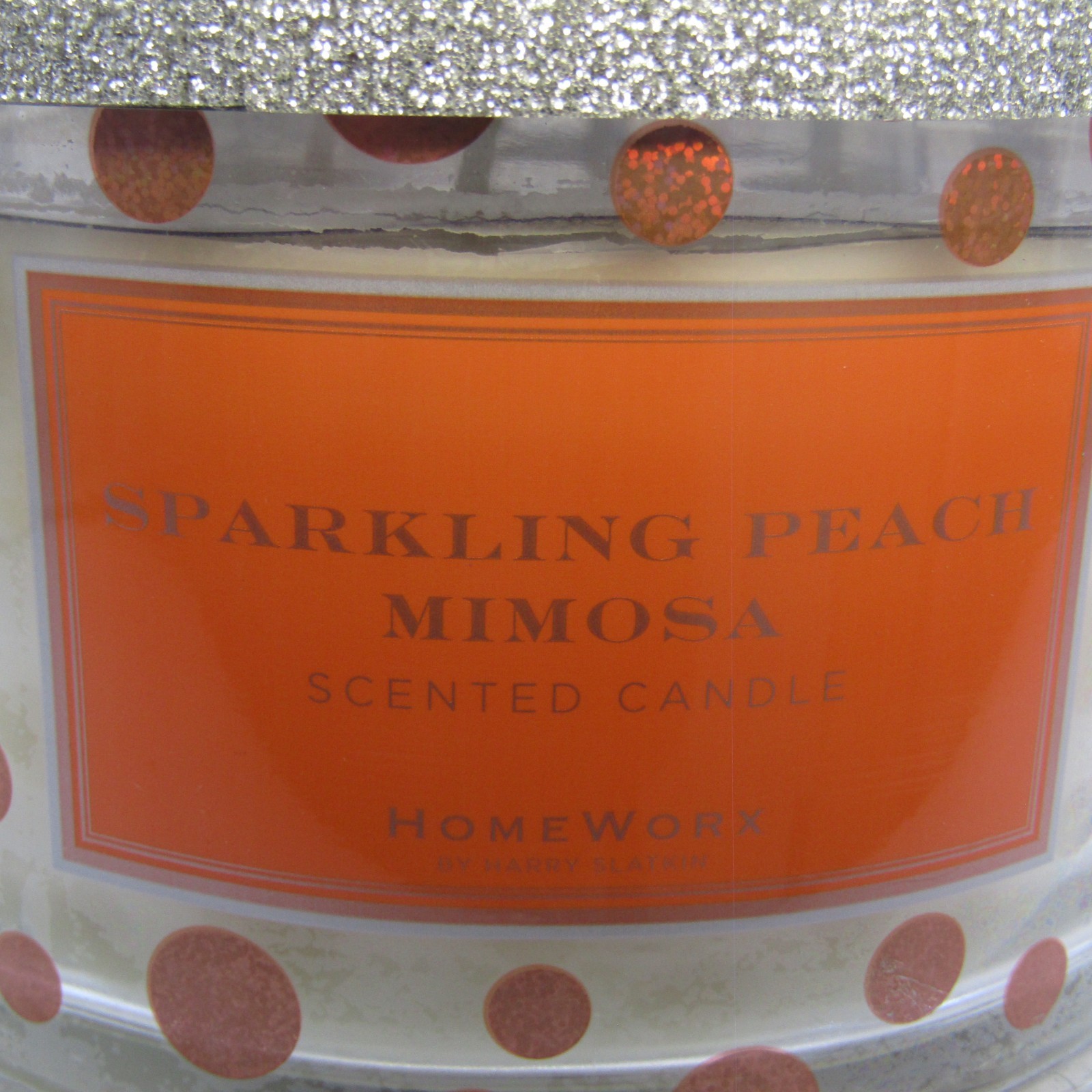 Harry Slatkin, Homeworx, “Sparkling Peach Mimosa” Scented Candle 4 Wick.