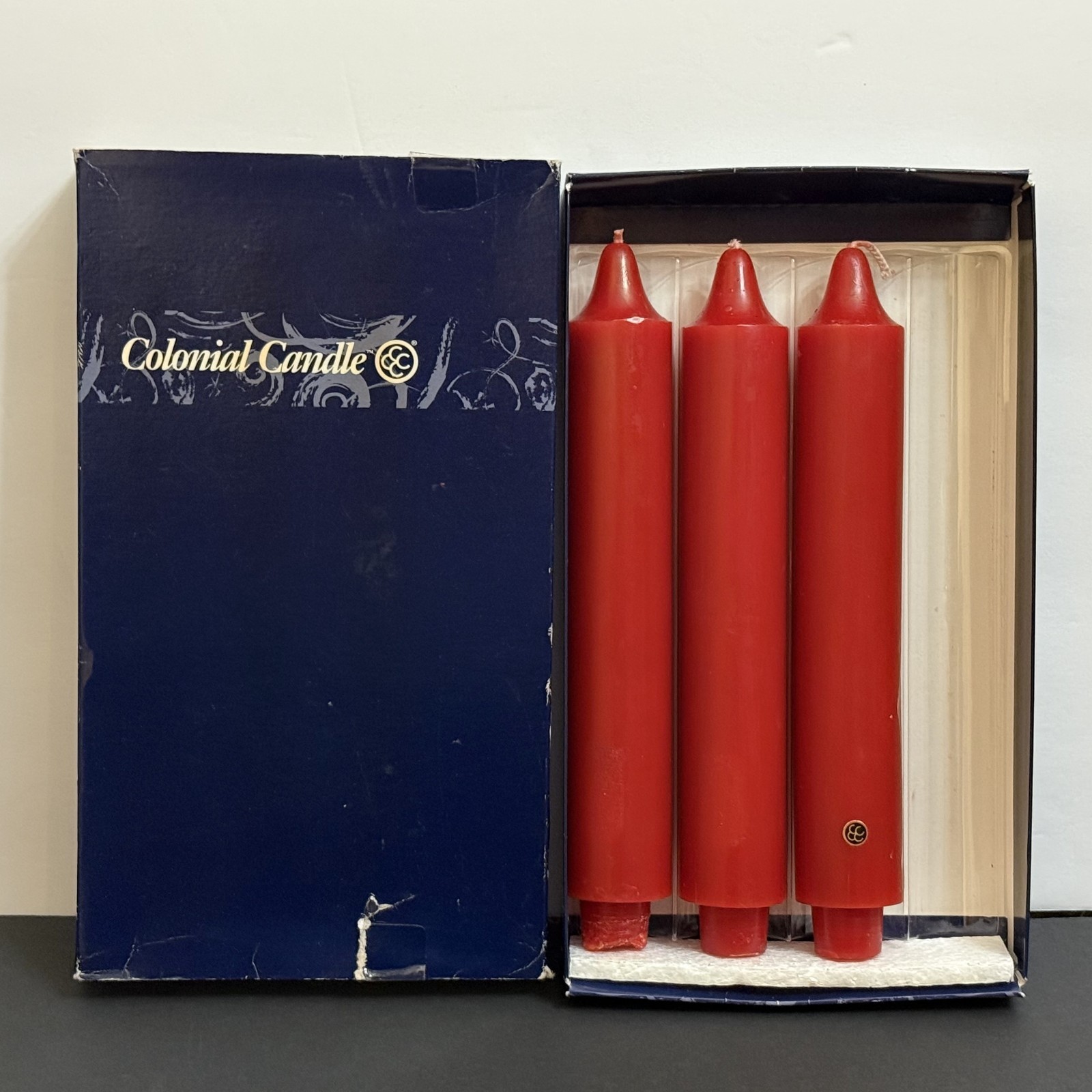 Colonial Candle CRANBERRY 9″ Cordless Candles Taper DINNER CANDLES Box of 3