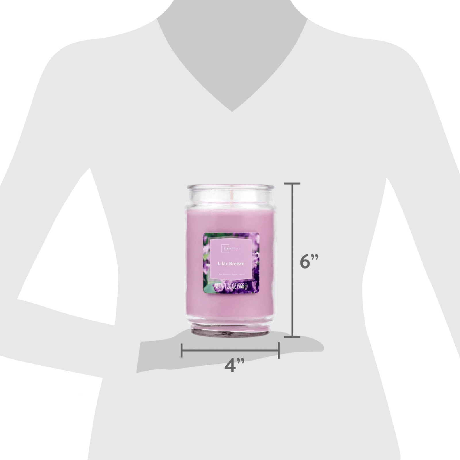 Mainstays Lilac Breeze Scented Single Wick Large Glass Jar Candle 20oz 2 Pack