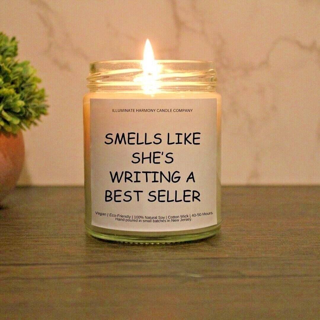 Smells Like She’s Writing A Best Seller Candle | New Author Gift | Gift For