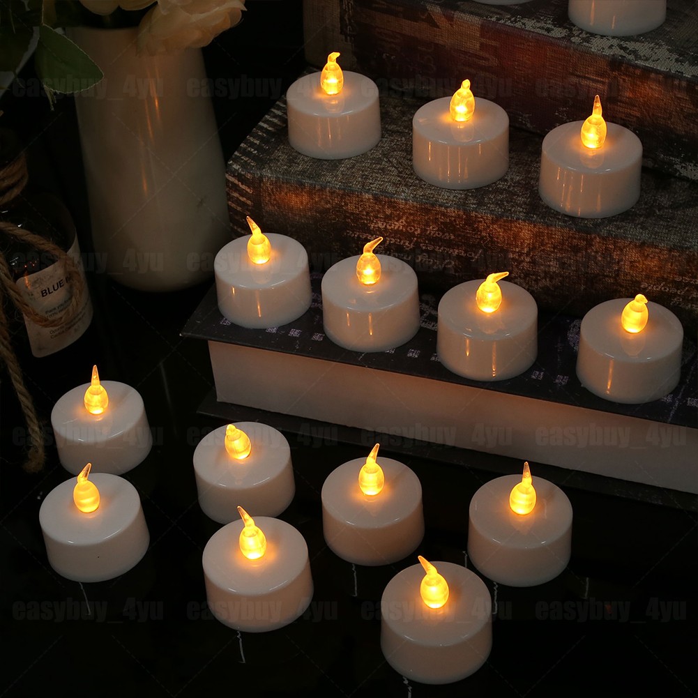 24 Pack LED Tea Lights Battery Operated Flickering Flameless Candles Warm White