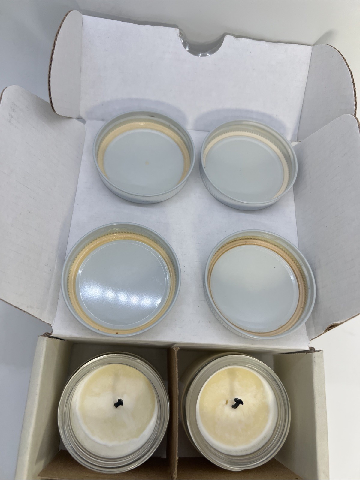 Antique Candle Co Merry Christmas Sample 4 Pack 2oz Jars Each Burned Once READ