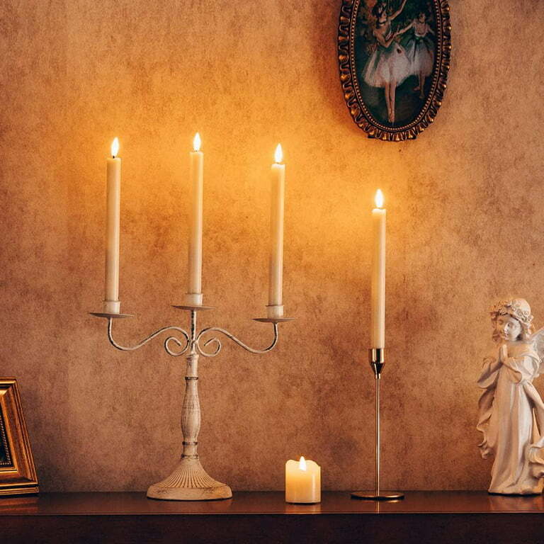 Flameless Taper Candles Light Flickering Battery Operated with Remote Timer LED