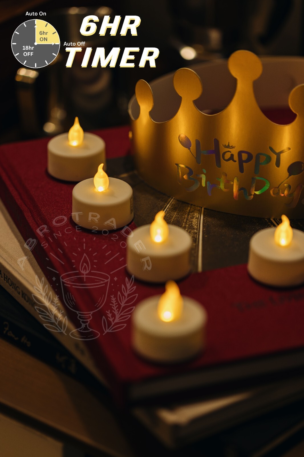 JYSK 24-Pack Flameless LED TeaLight Candles – 6-Hour Continuous Glow & Auto Loop