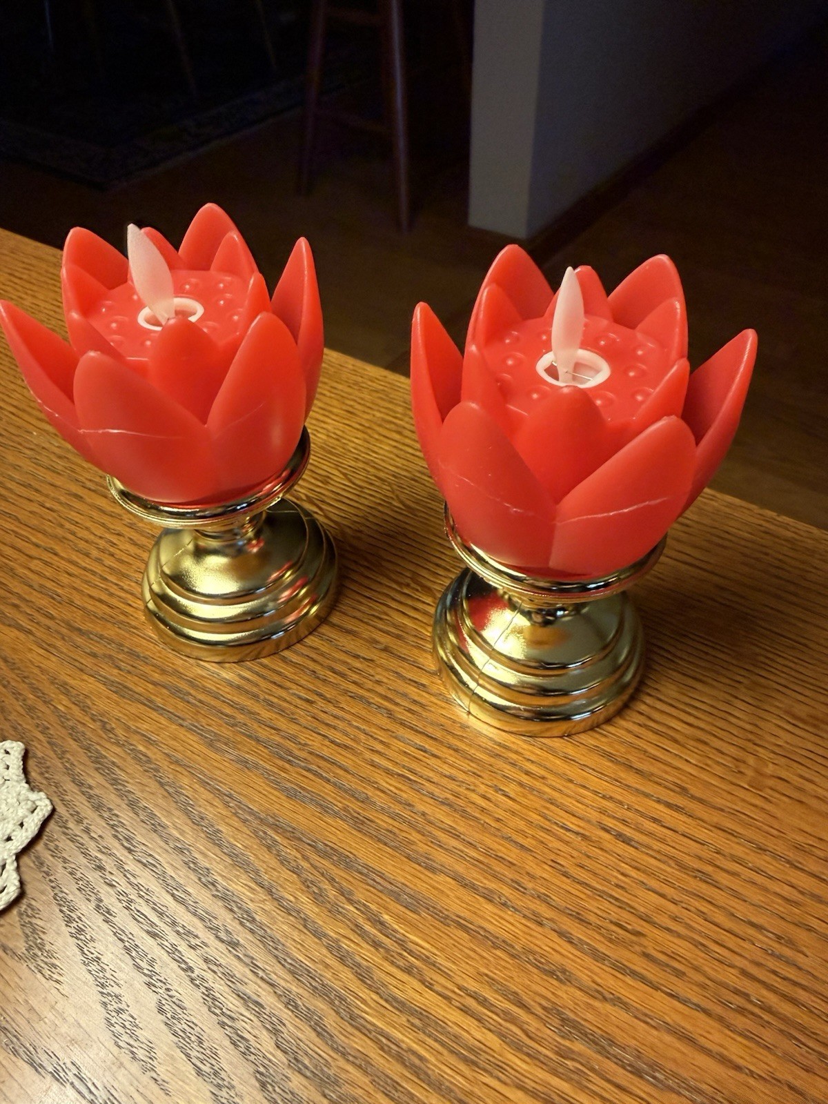 “2” LED Flameless Candles Battery Operated W/swaying Glow In Lotus Floral Shapes