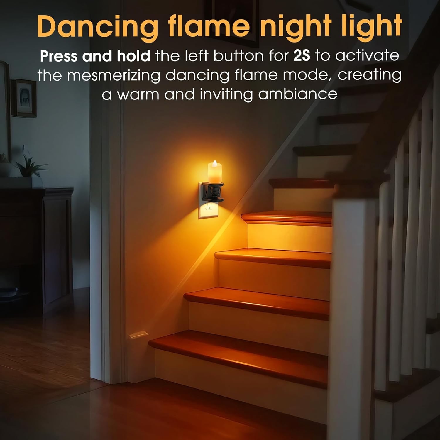LED Flameless Candle Night Light – 2 Pack with Adjustable Brightness & Warm Glow