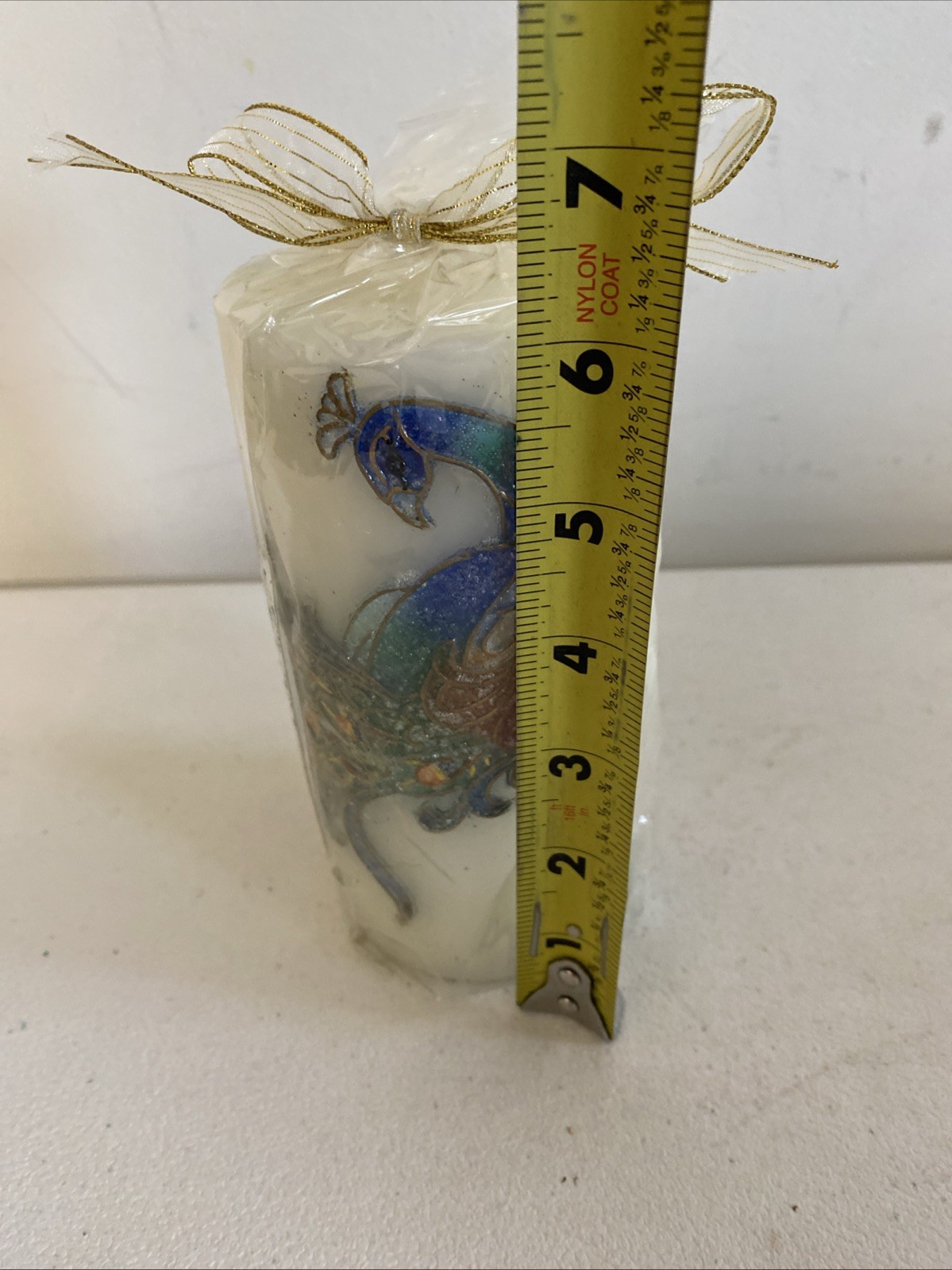 Pier One Imports Peacock Unscented Decorative Candle NEW