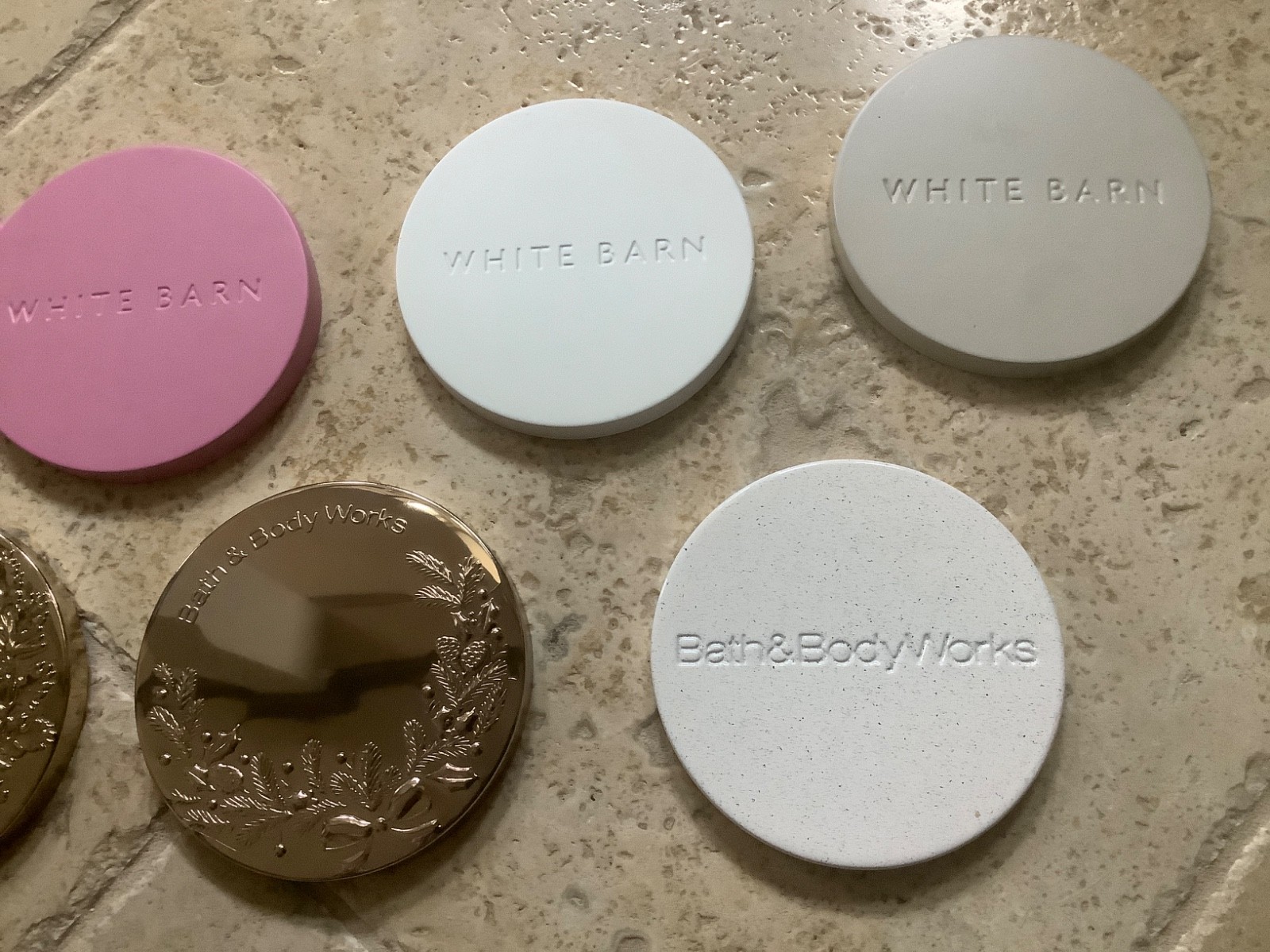Bath & Body Works 3 Wick Candle Lids Multi Color Metal (Lids Only – Lot of 9)