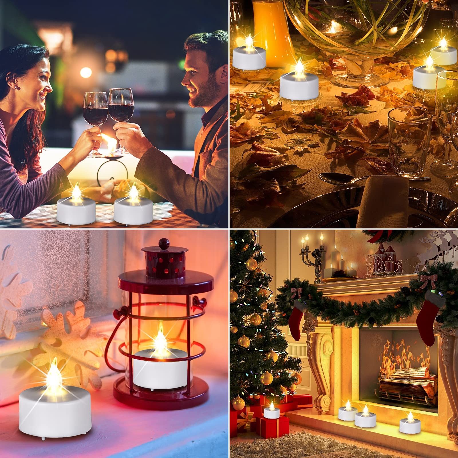 Hanzim Battery Operated LED Tea Lights: 24PACK Flameless 24pack, Warm White
