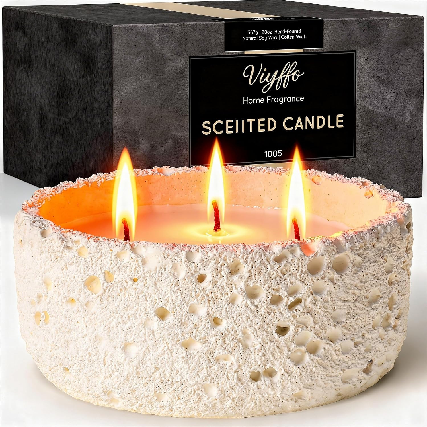 20Oz Large Scented Candle – Vanilla Dreamscape, 3 Wick Non Toxic Soy Candles for