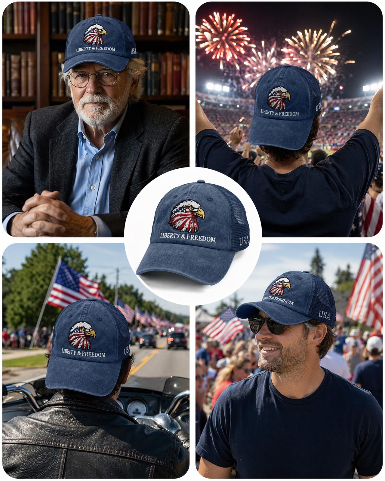 250th Anniversary Embroidered Eagle Hat for Men and Women Vintage Adjustable …
