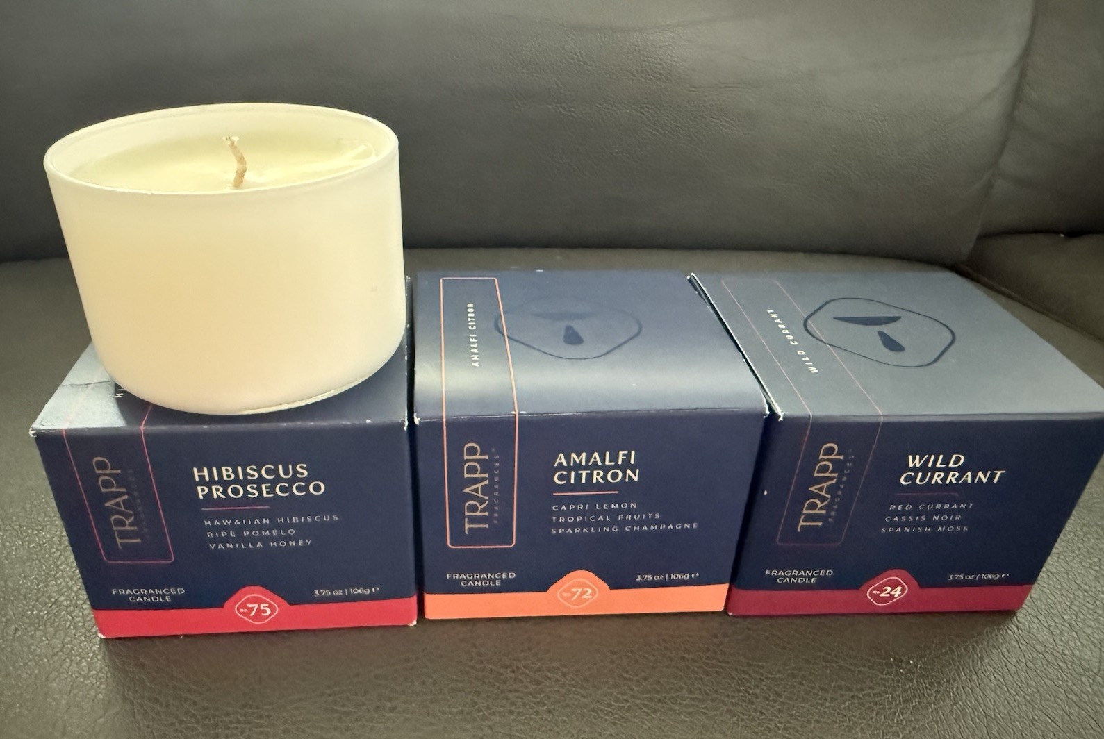 6-TRAPP 3.75 OU Glass Candles In 4 Different Scents,Candles Sold Individually