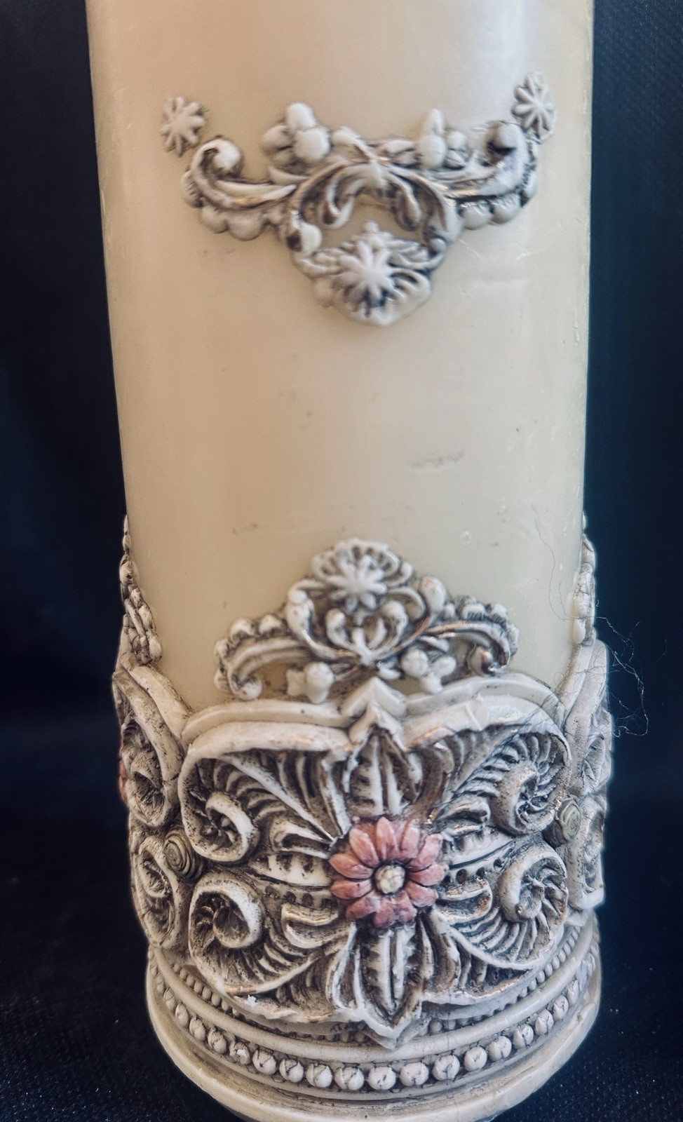 Gorgeous Vintage Pillar Candle 14 Inches Tall 4 Inches Wide