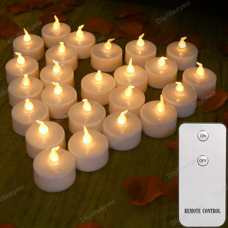 24PCS FLICKERING FLAMELESS LED Tea Lights Votive Candles with Remote Control