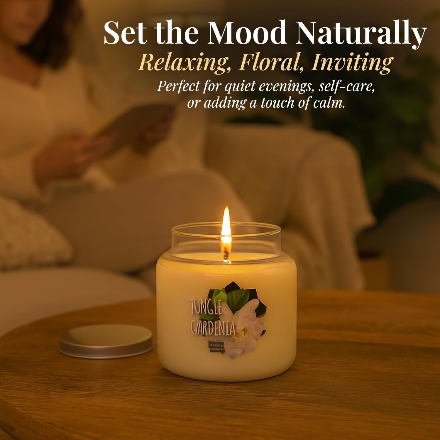 Jungle Gardenia Candle – Large 19 Oz Jar Candle with Natural Soy Blend – Gard…