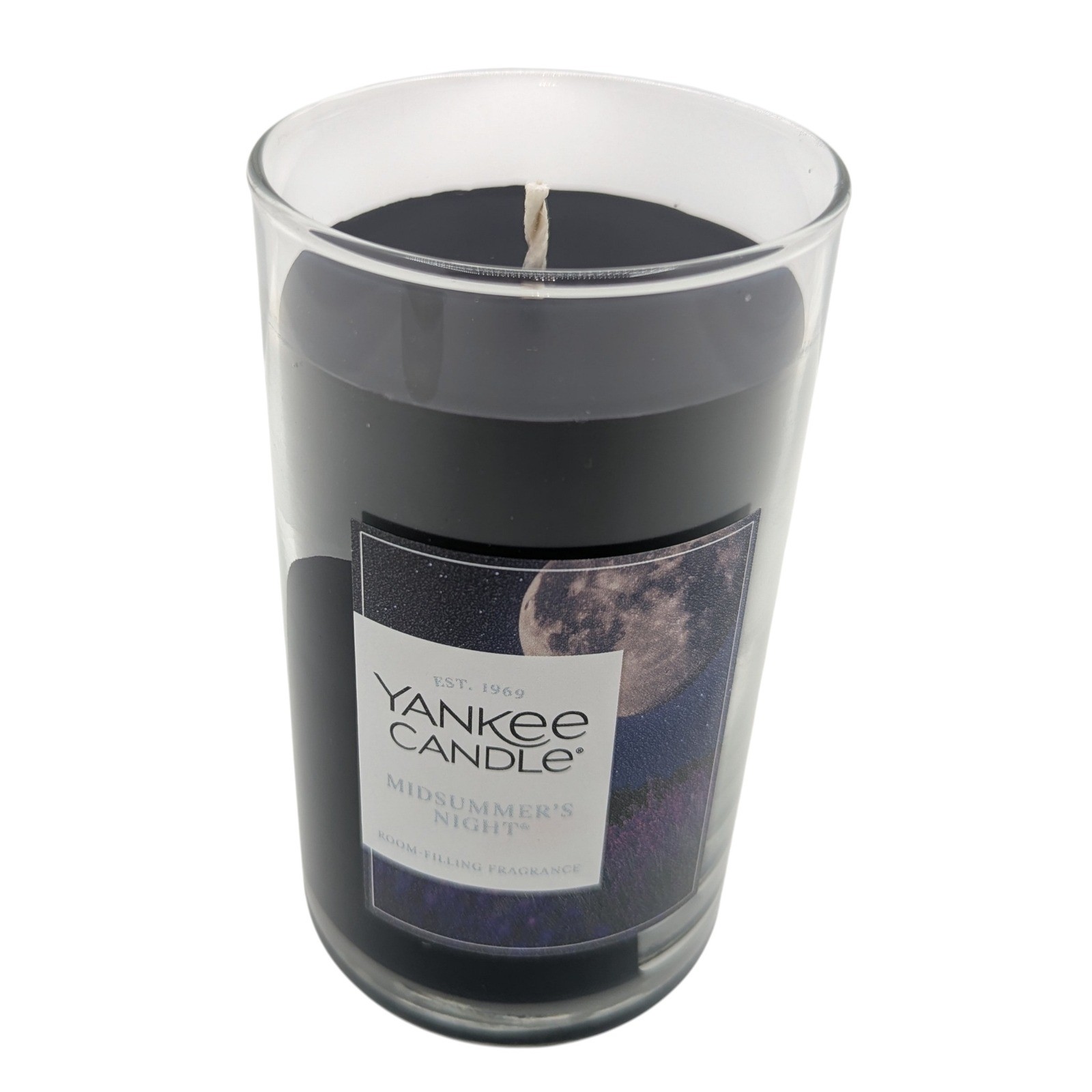 Yankee Candle Midsummer’s Night 14.25 oz Scented Tumbler Candle Black Wax NEW