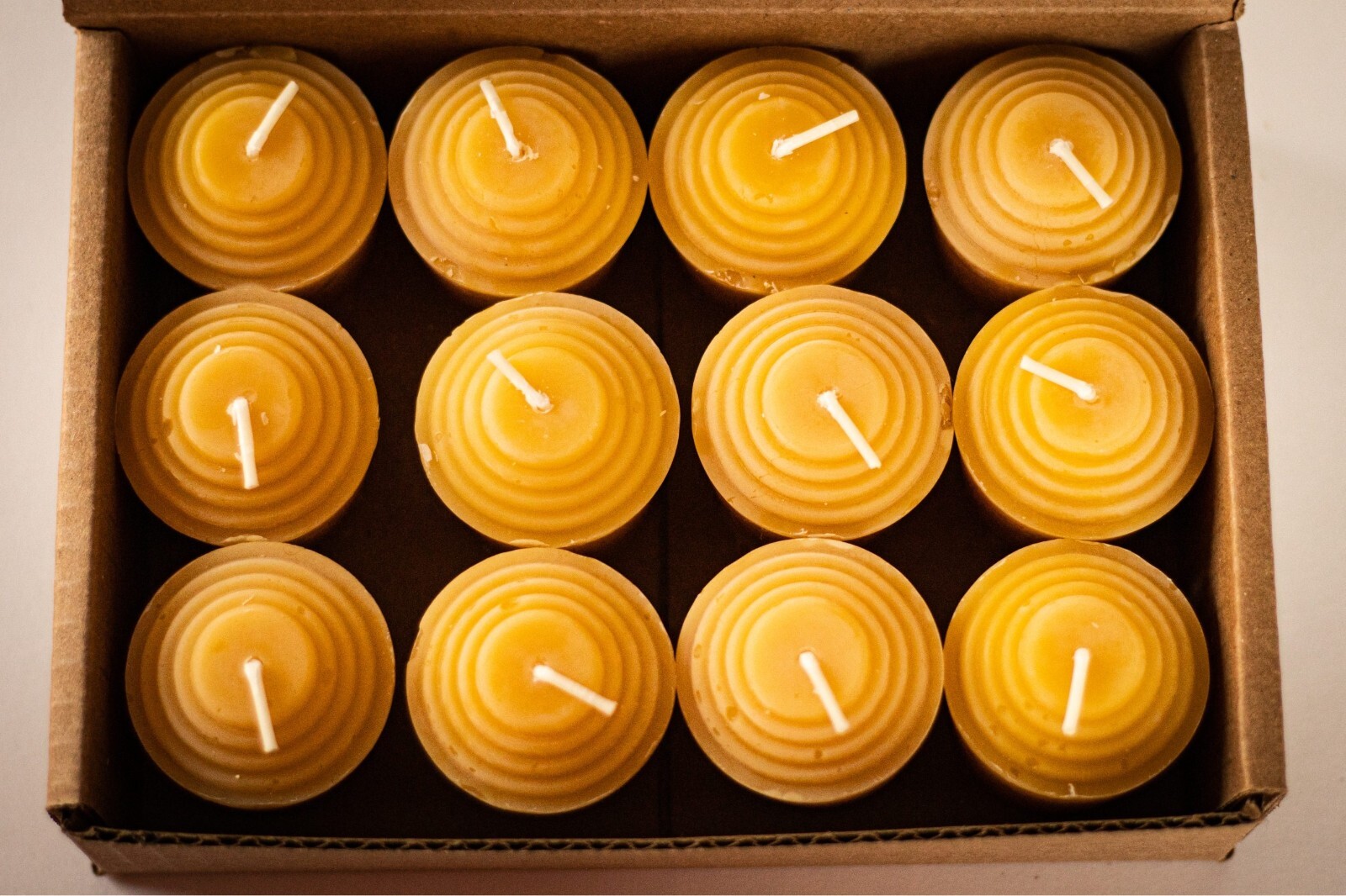 100% Pure Beeswax Votive Candles, Unscented, 15 Hours Each, Packs of 12 or 24
