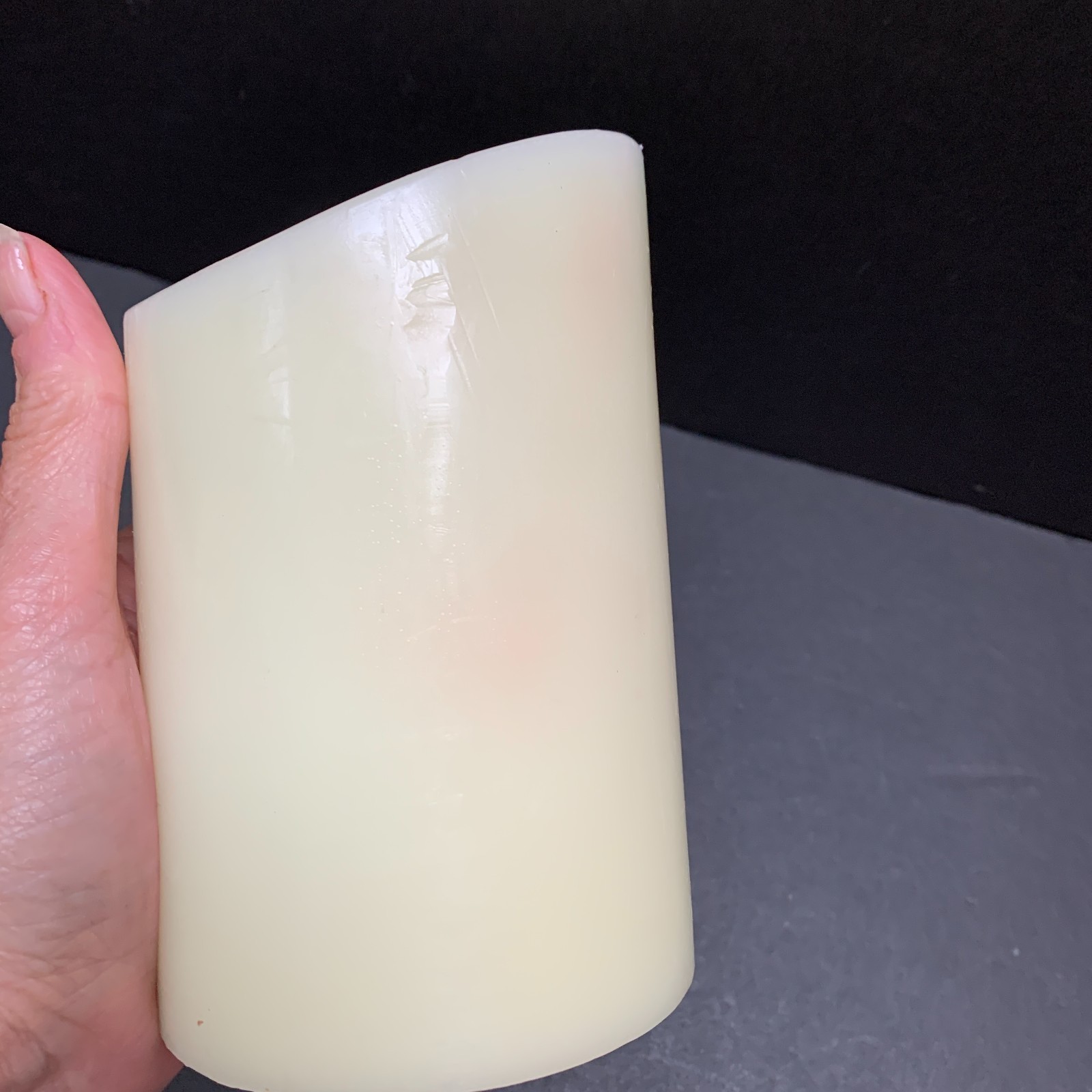LUMINARA Ivory Flameless 5.5″ Pillar Wax Candle Moving Flame White QTY AVAIL