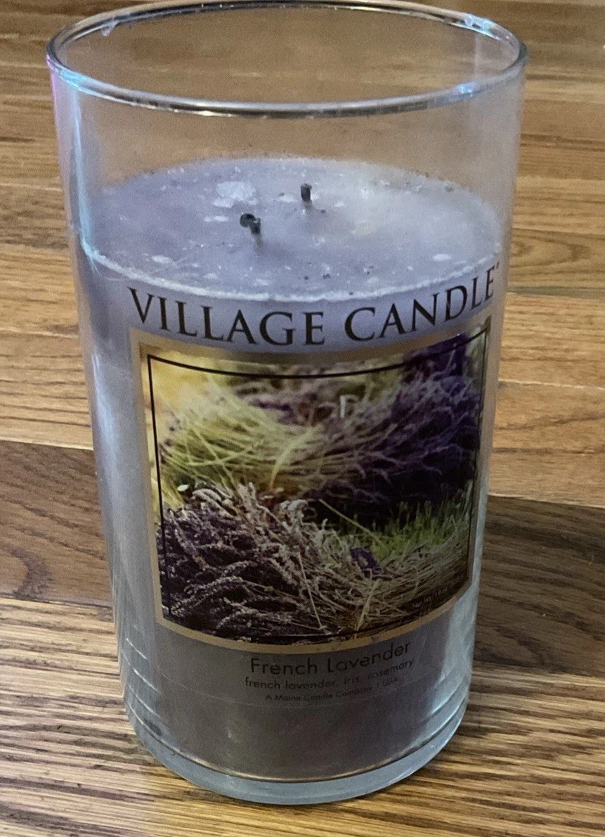 Yankee Candle French Lavender 2 Wick Burned 1 Time Jar 24 OZ 23036 Bathroom