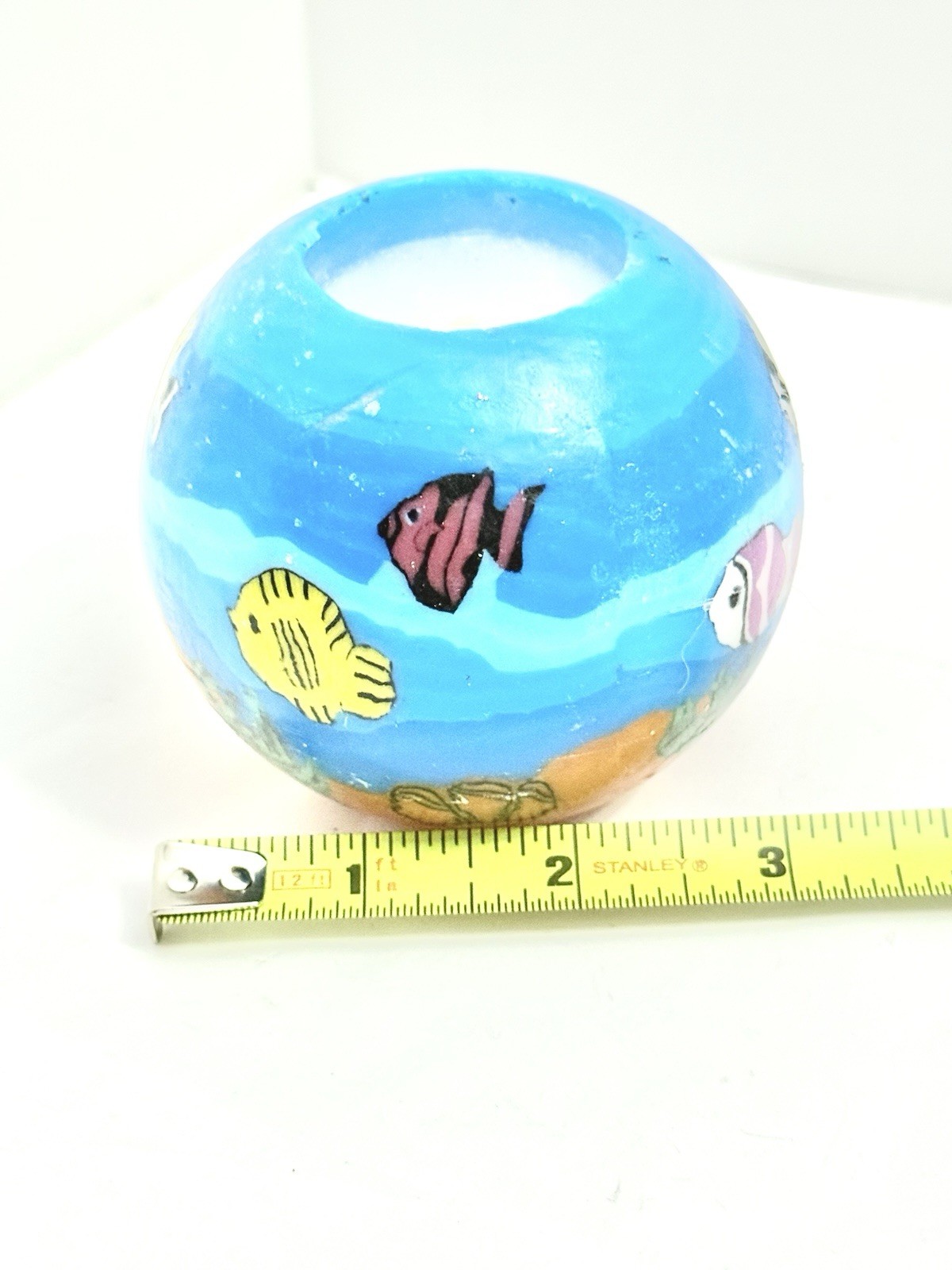 Hand Painted Aquatic Wax Ocean Life Beach Themed FISH AQUARIUM Wax Candle