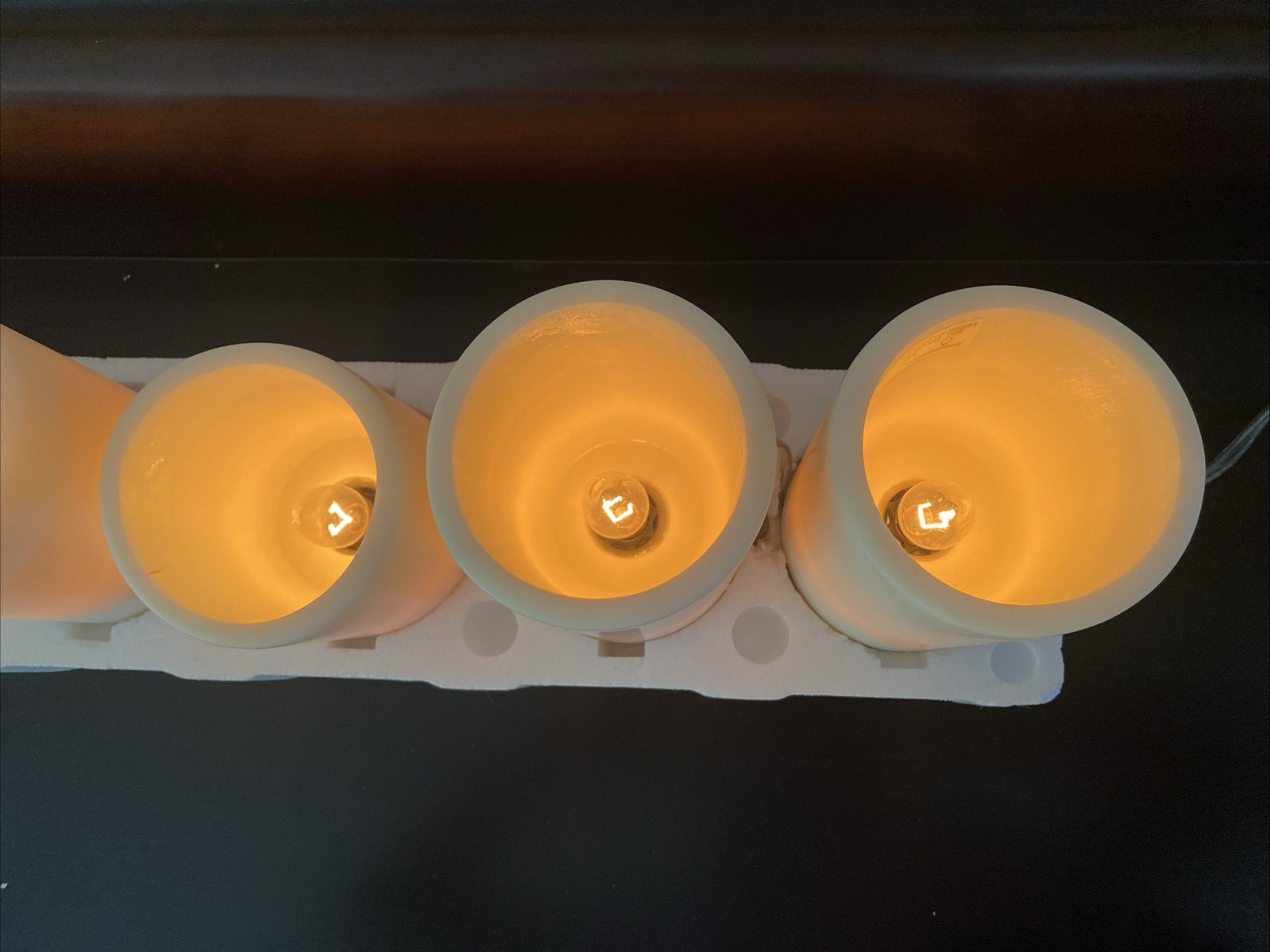Restoration Hardware Flameless 6 Pillar Candle String Lights 8” 7” + 5.5” High