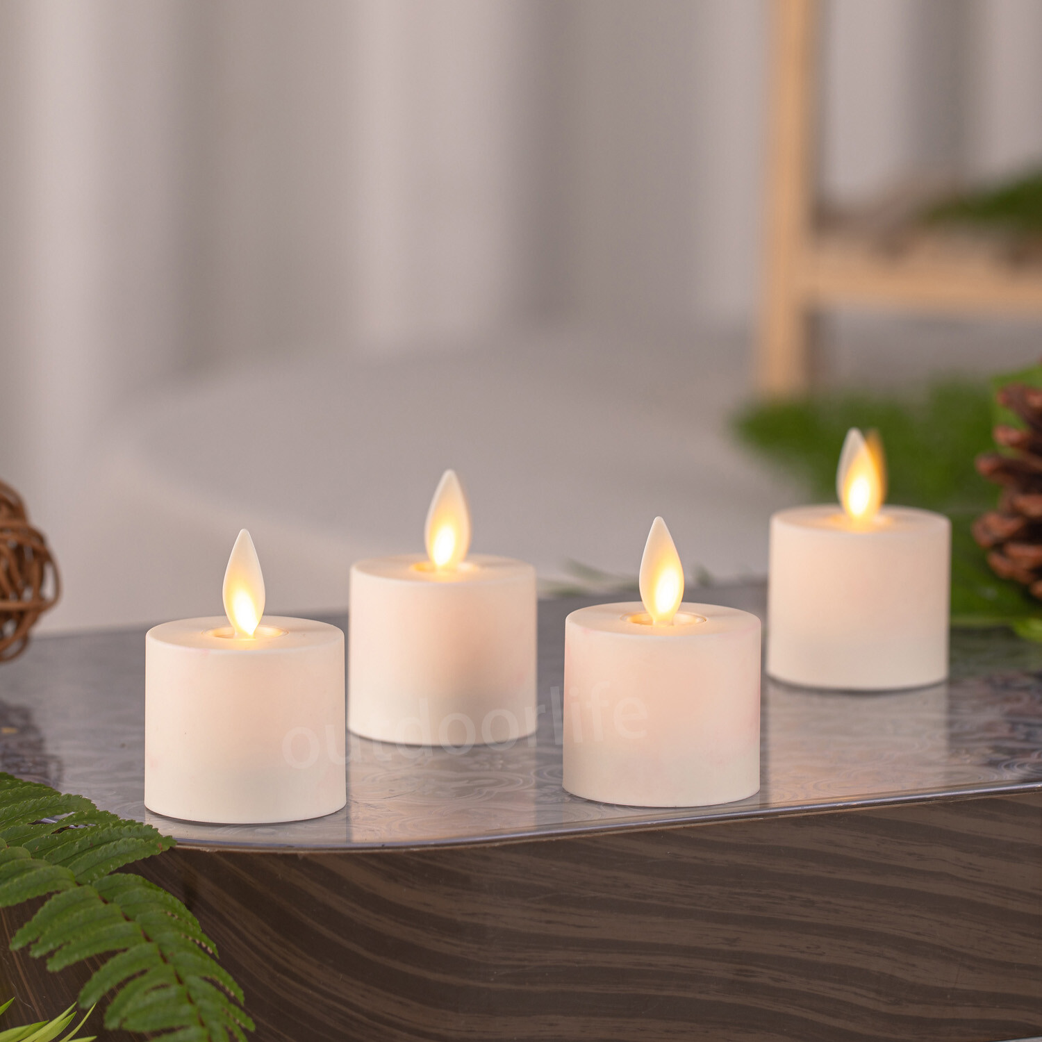 Luminara Flameless LED Battery Tealight Candles with Remote Ivory 2″ H X 1.4″D