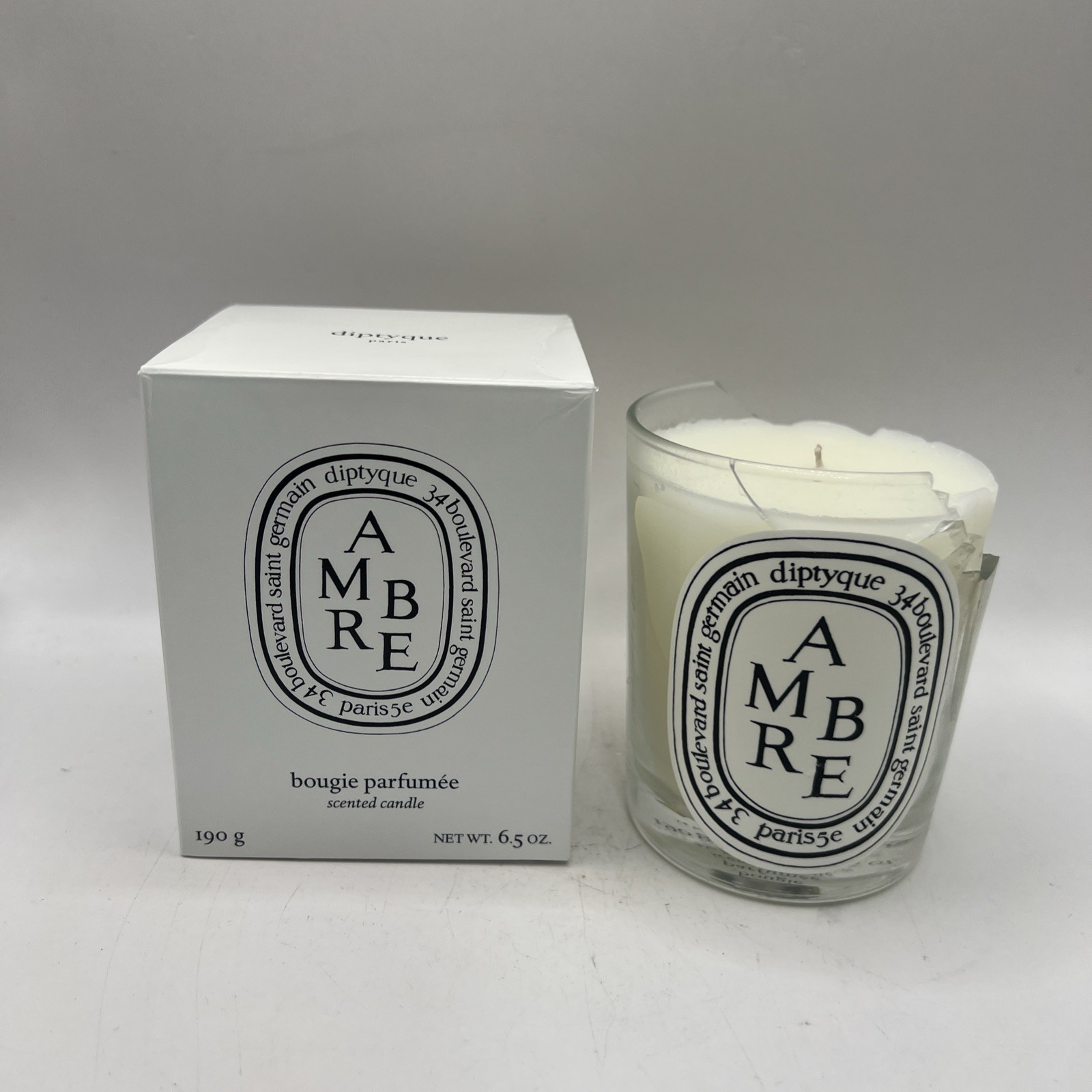 Diptyque Ambre Bougie Parfumee Luxury Scented Candle 6.5oz New Broken
