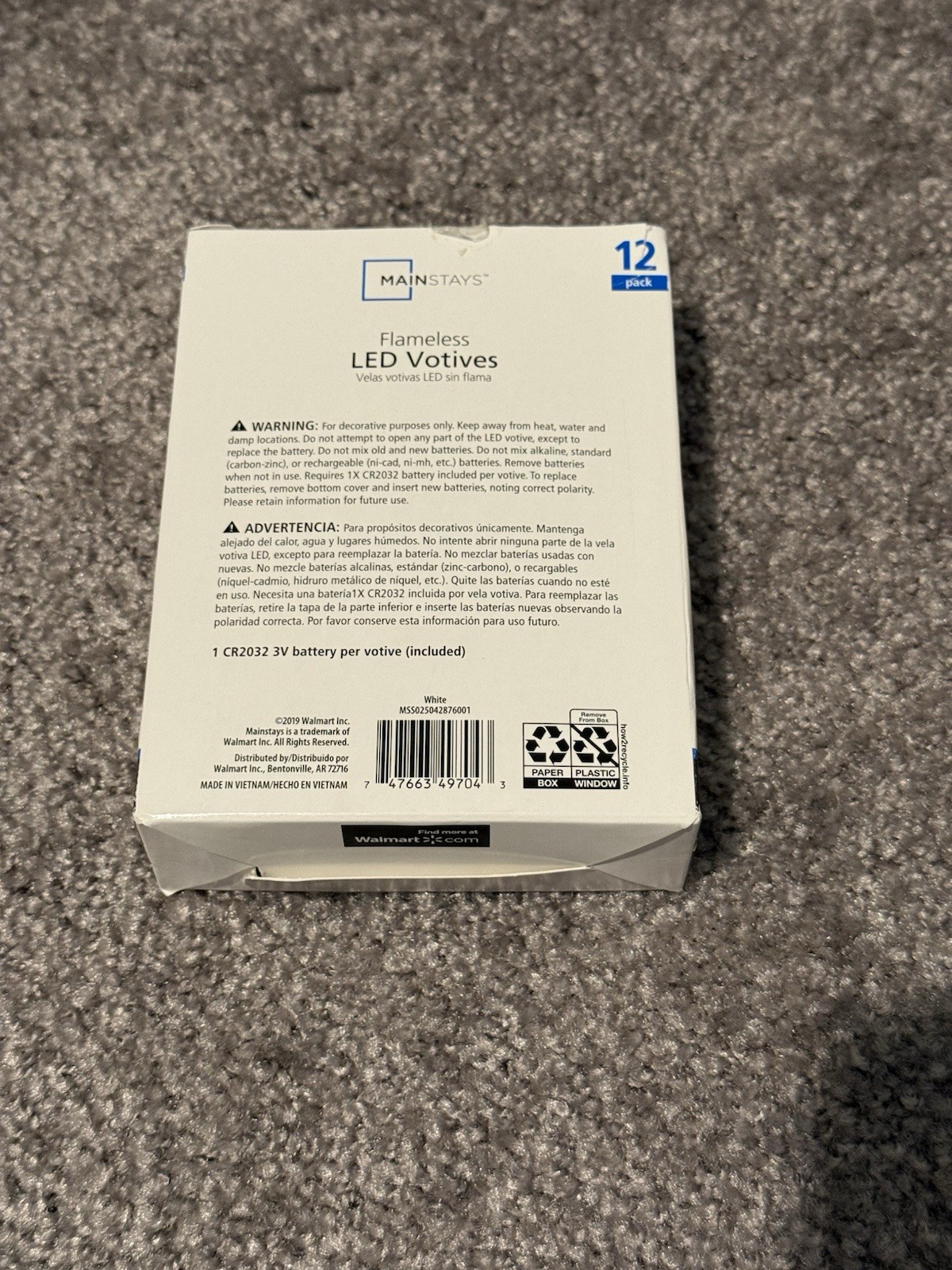 Mainstays Flameless LED Votive Candles White 10-Pack Mini 1.63″ CR2032