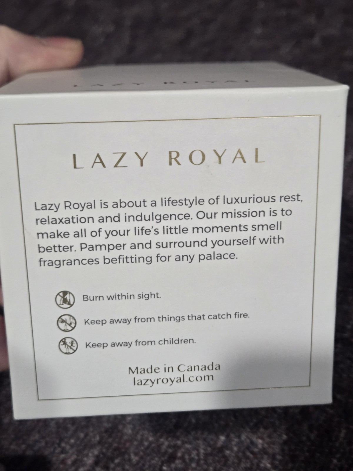 Lazy Royal Scented CANDLE Dubai Wharf Scent Made In Canada Rare