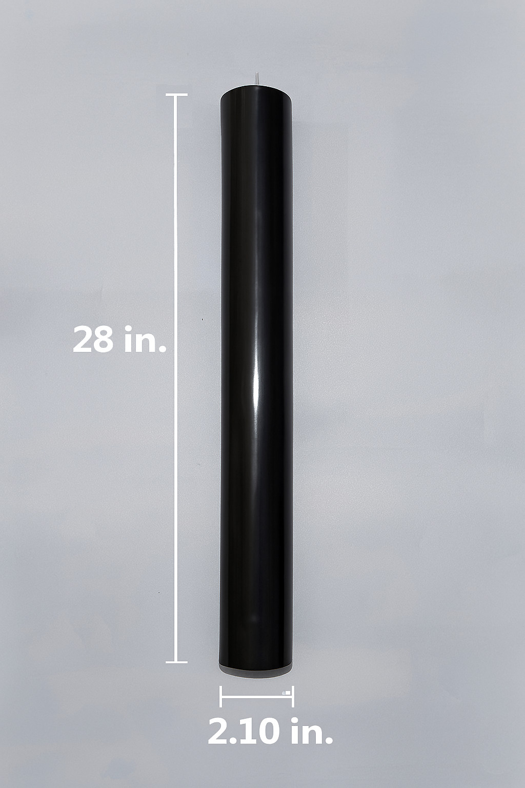 Black Pillar Candle 28 inch Tall Unscented Gothic Wedding Altar Centerpiece