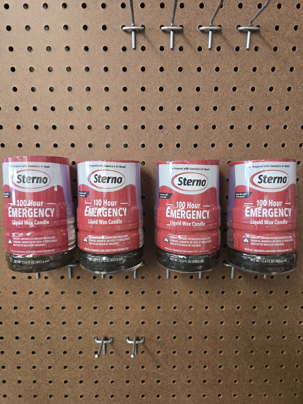 Emergency Prepardness 100 Hour Candle With Globe Liquid Wax 4 Pack 400 Hour