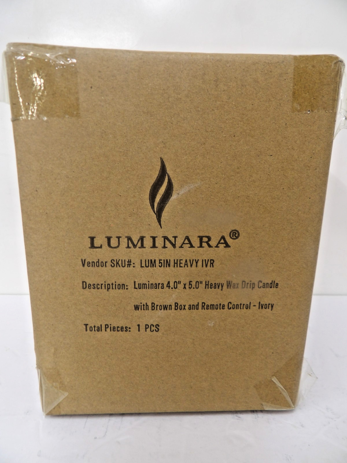 Luminara Ivory Heavy Drip Wax Flameless Pillar Candle 5″ x 4″ w/ Remote