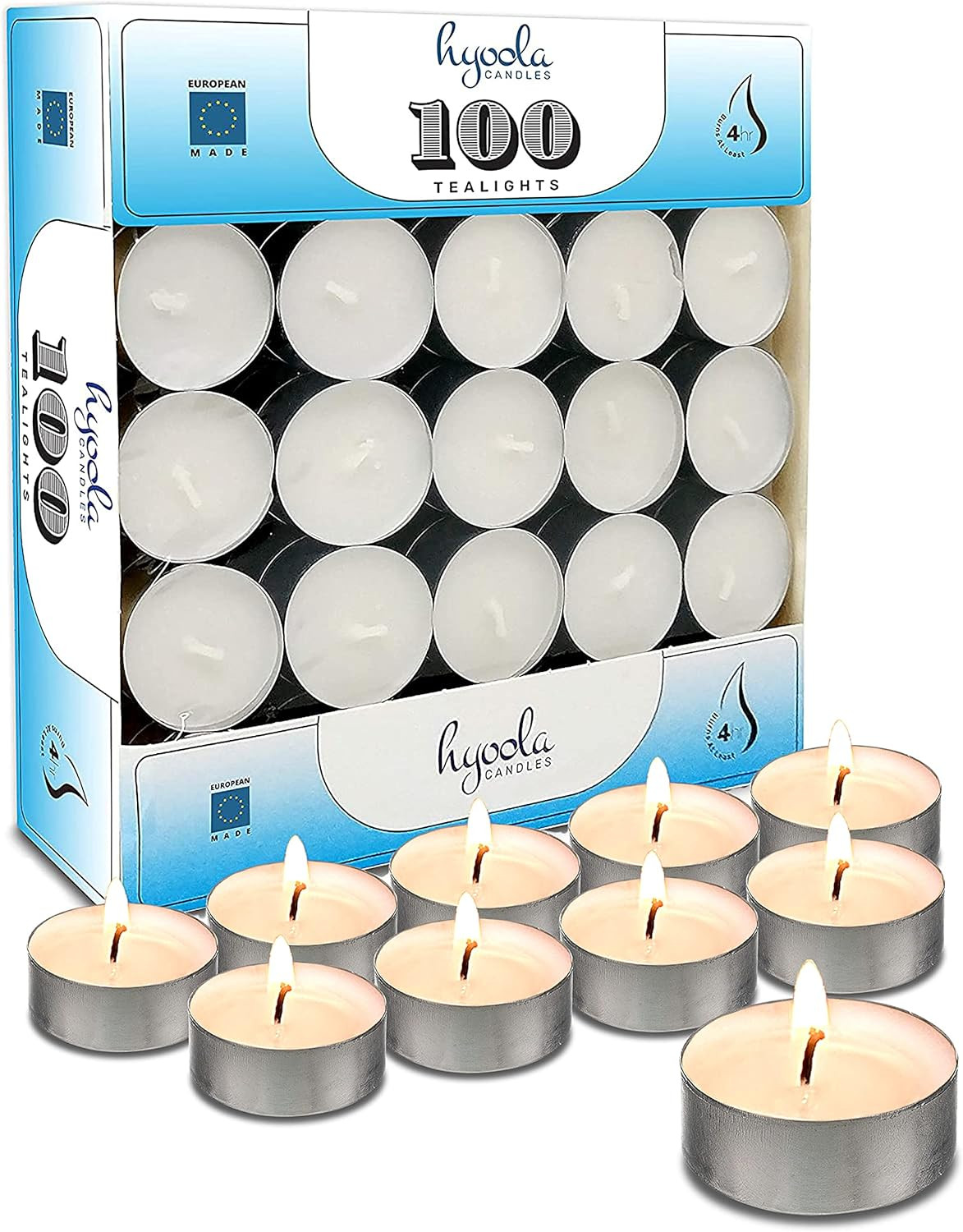 Tea Lights Candles – 100 Bulk Candles Pack – Natural Palm Oil Tea Light – Europe