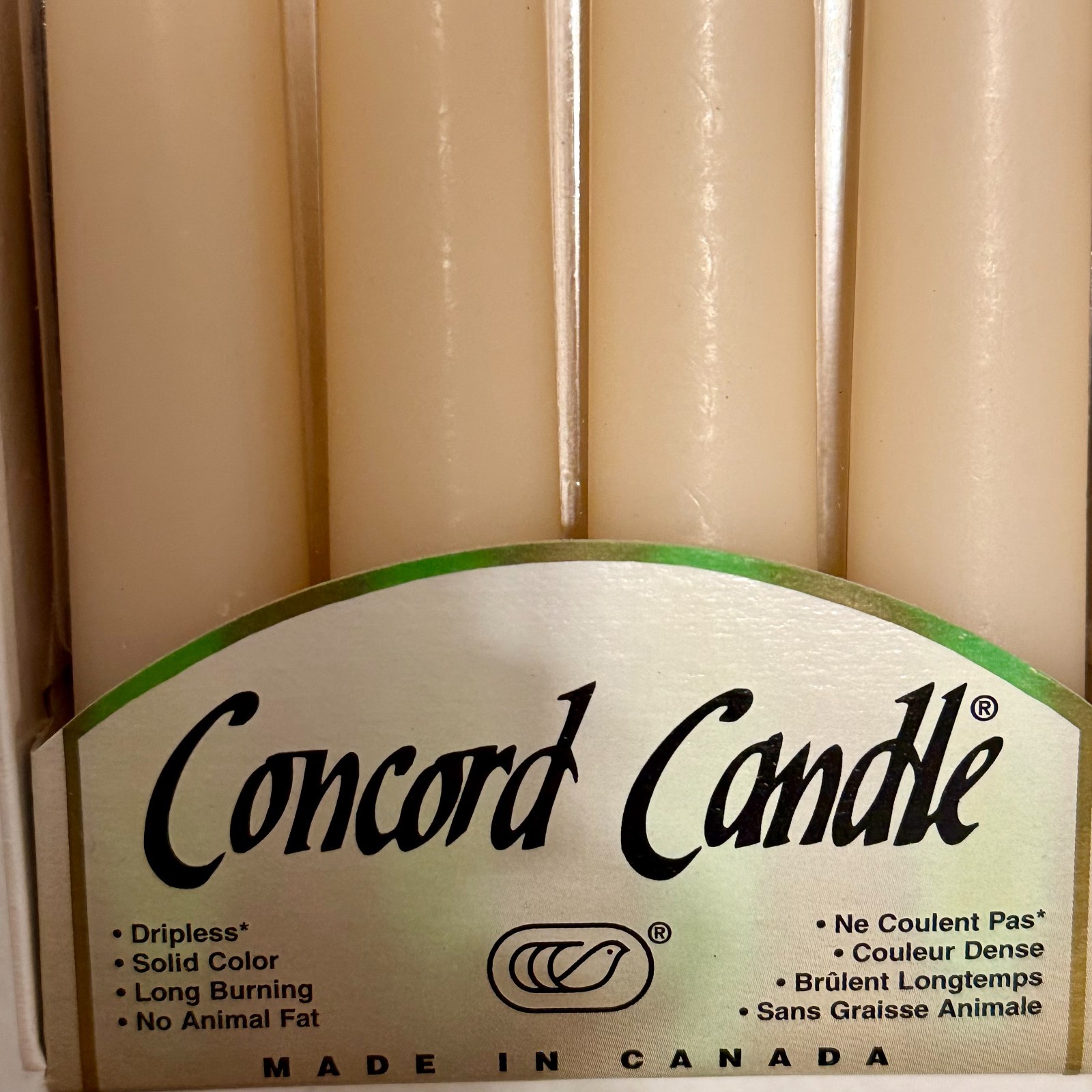 Concord 10″ “ANTIQUE LACE” Unscented Candles Set of 12 NEW OLD STOCK